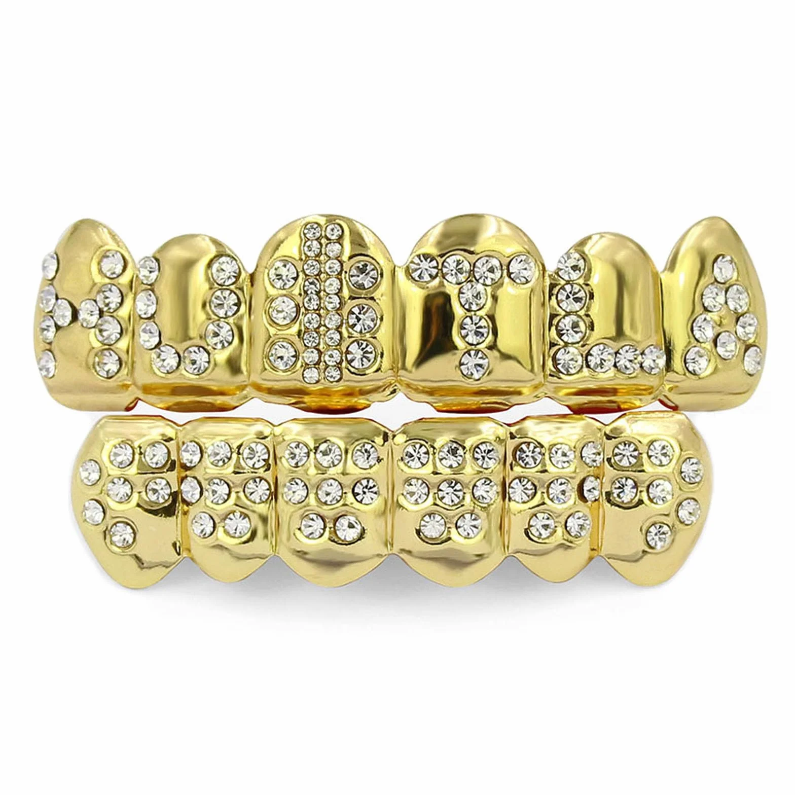 Zestaw 2 szt. Hip Hop zęby złote zęby Hip Hop Teeth Grills Gold