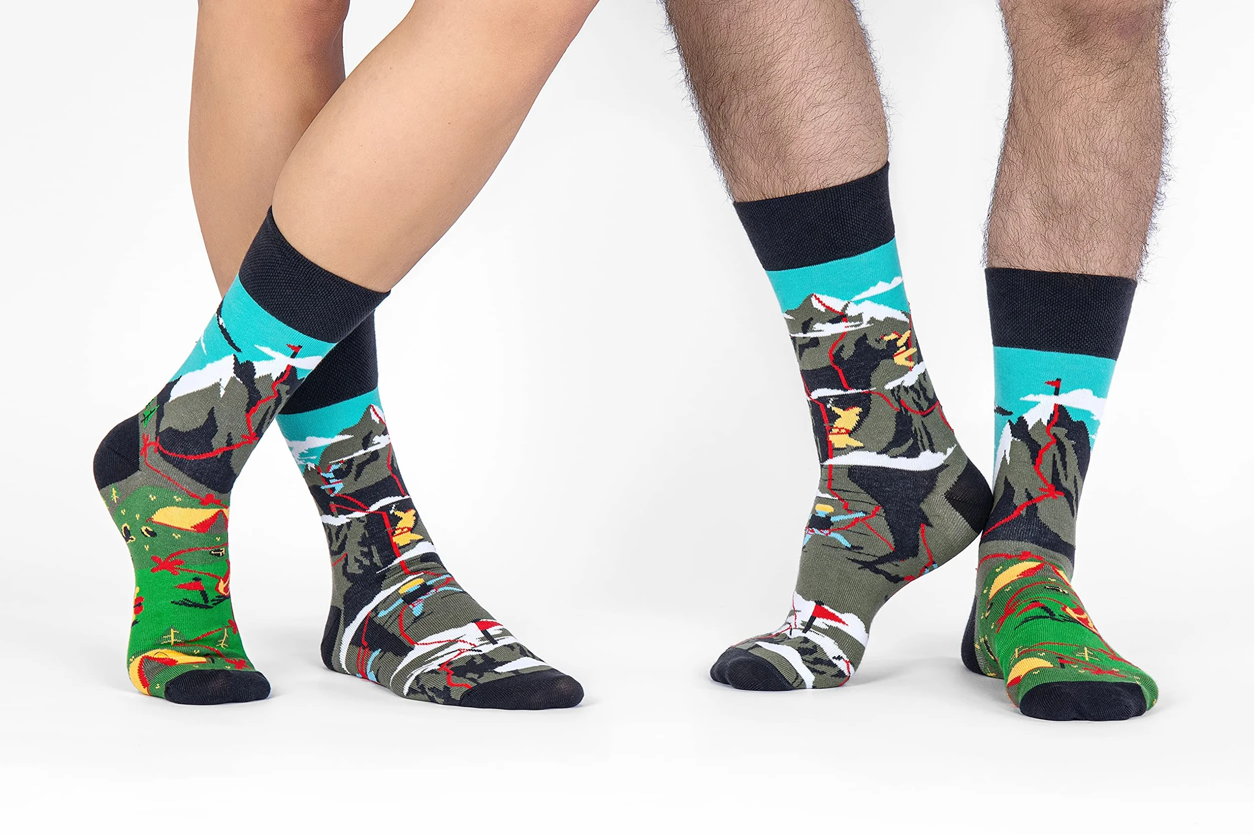 Spox Sox Casual Unisex – wielokolorowe, kolorowe skarpety dla indywidualistów, Wspinaczka górska, 40-43 EU