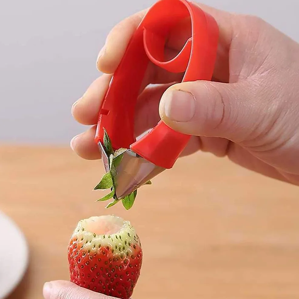 LATRAT 2 sztuki usuwania pestek truskawek ze stali nierdzewnej 9,5 x 2 cm akcesoria kuchenne