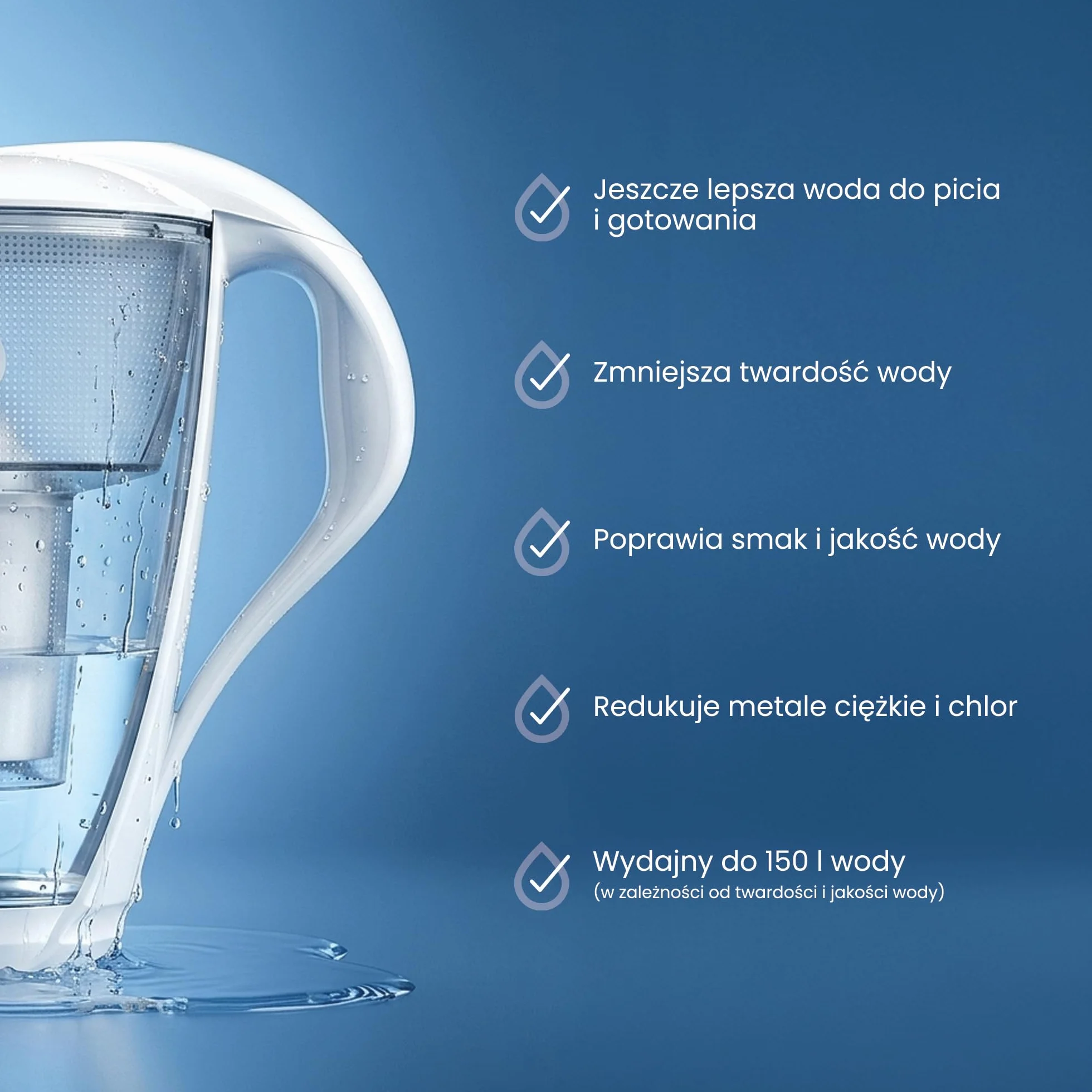 DAFI Zestaw dzbanek szklany Crystal LED 2 l czarny + 10 wkładów Classic