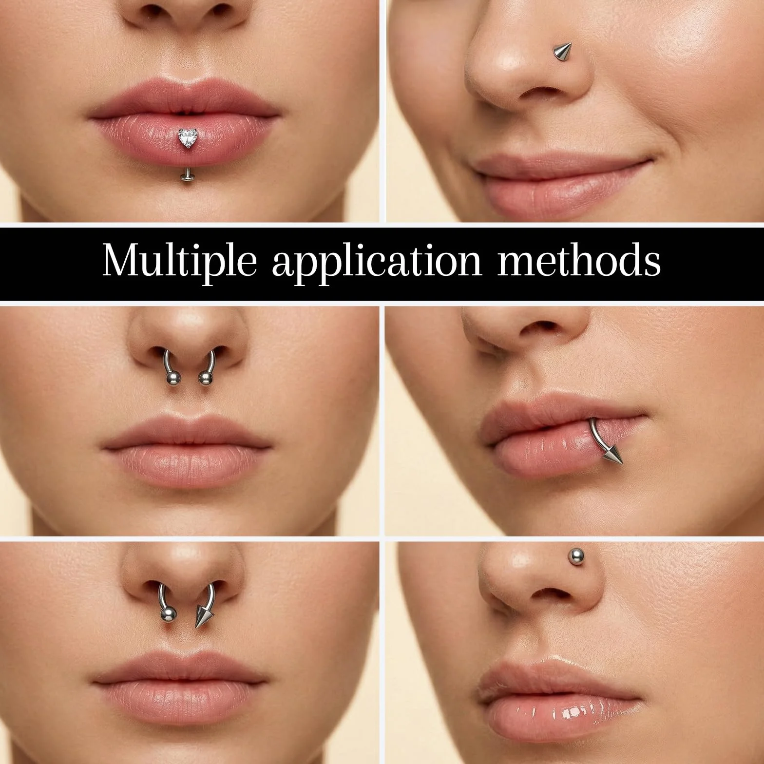 16 sztuk kolczyki do nosa kolczyki do warg podkowa Pierścień nosowy Fałszywy septum Fałszywy nosowy Clip On Kolczyki nosowe Podkowa Septum Piercing Pierścień Septum dla kobiet mężczyzn
