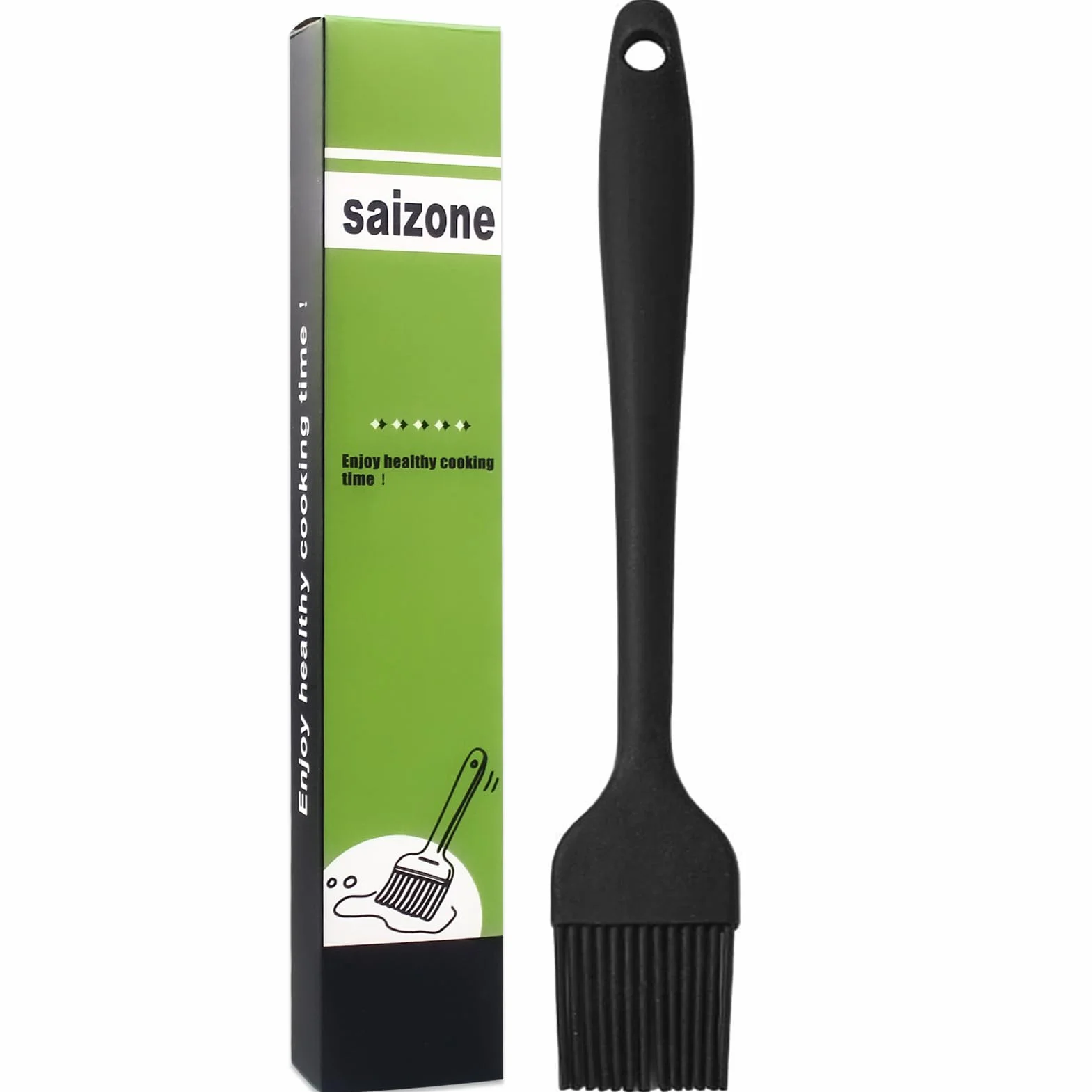 Silikonowa szczotka kuchenna do ciasta i grilla 21 cm czarna