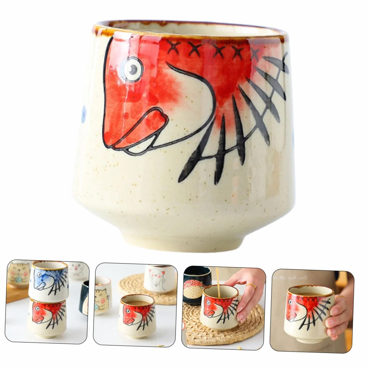 Ceramiczny Kubek Japoński Styl Porcelanowy Do Herbaty Kawy i Sake Ręcznie Malowany