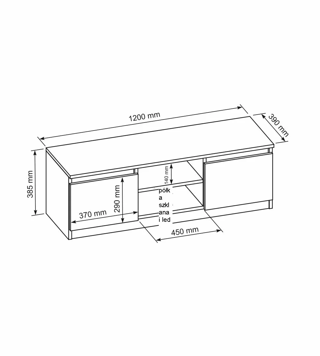 meble masztalerz Szafka RTV 120 cm - Dąb Sonoma Mat - 2 x Drzwi - Szafka pod Telewizor - Wolnostojąca & Nowoczesna z Miejscem do Przechowywania - Stolik do Salonu - Dąb Sonoma 120x38,5x39 cm