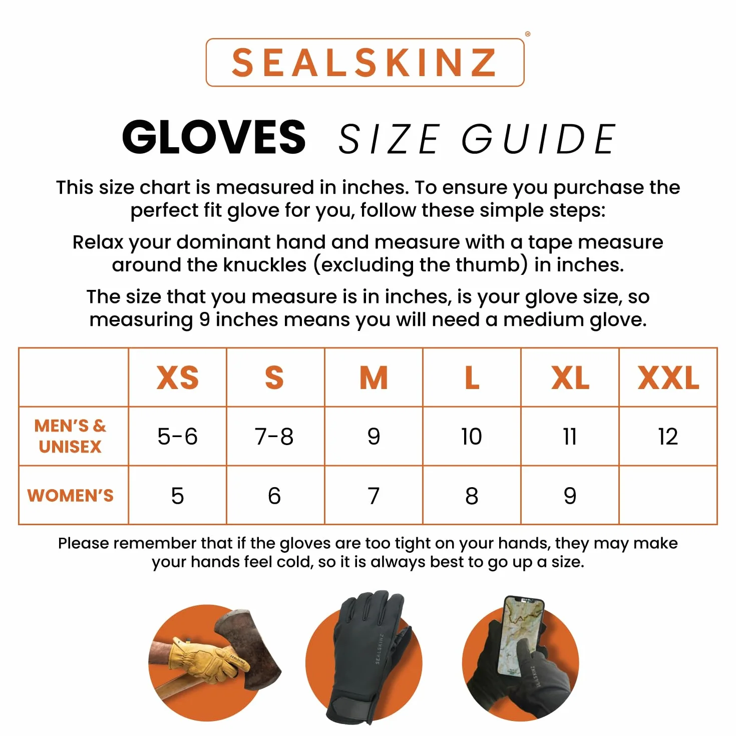 SEALSKINZ Rękawice na zimę Kobiety Paston damskie rękawice perforowane (1 w zestawie)
