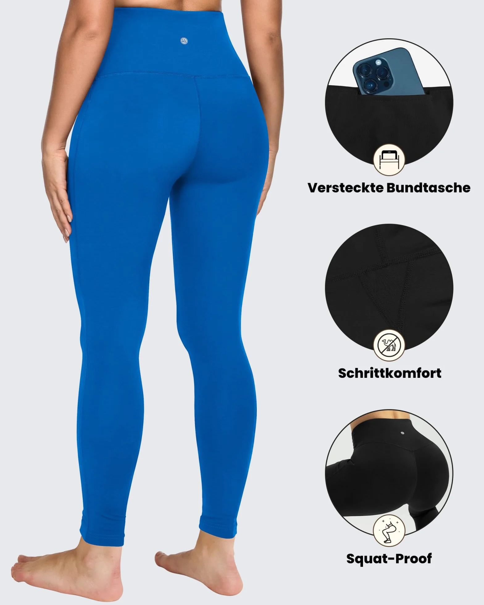 QUEENIEKE Damskie spodnie do jogi, legginsy z wysoką talią, z kieszenią, do biegania, fitnessu