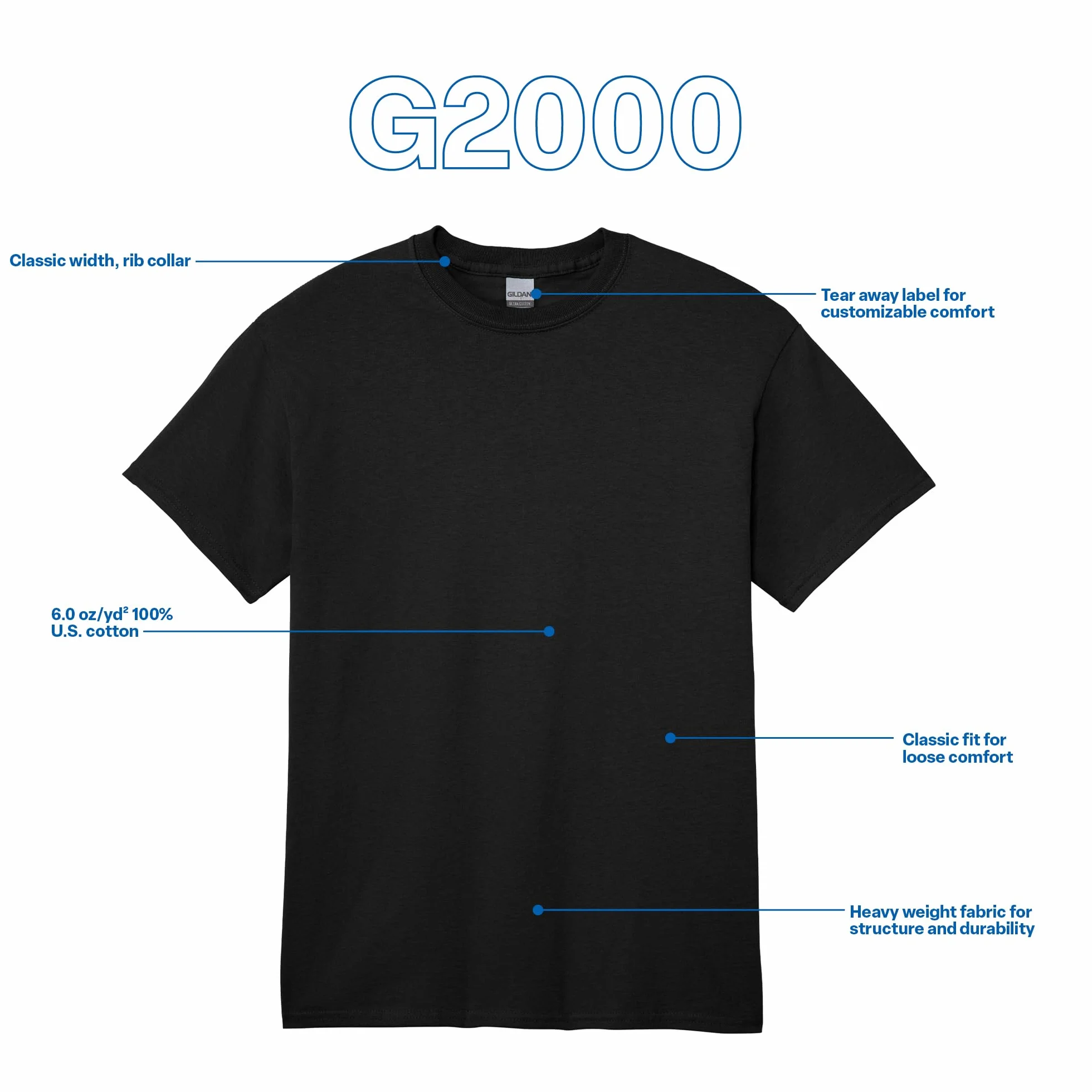 GILDAN Koszula męski Ultra Cotton Adult T-Shirt, 2-Pack