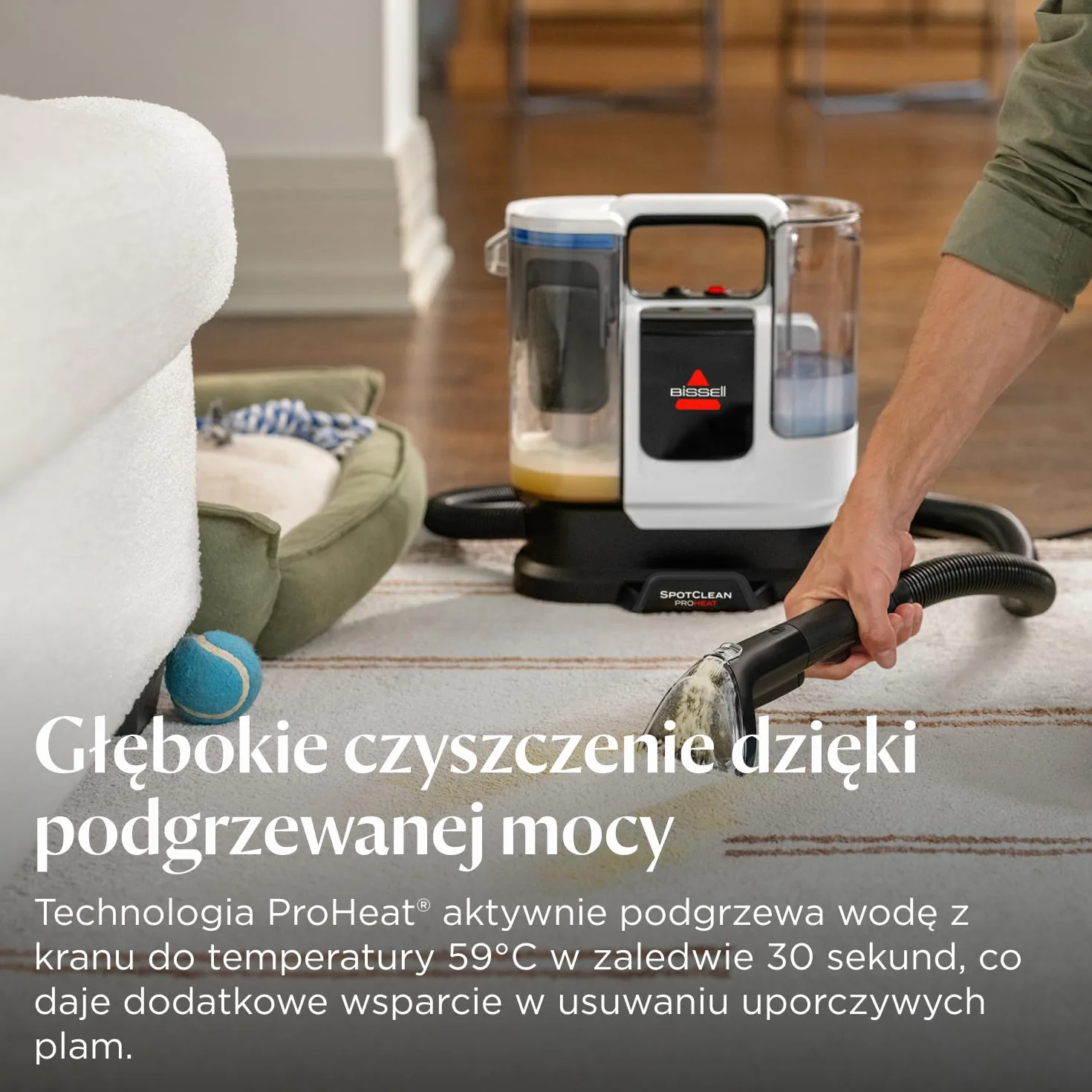 BISSELL SpotClean ProHeat Advanced 3924N, Odkurzacz piorący do tapicerki, 1125W, Przewodowy