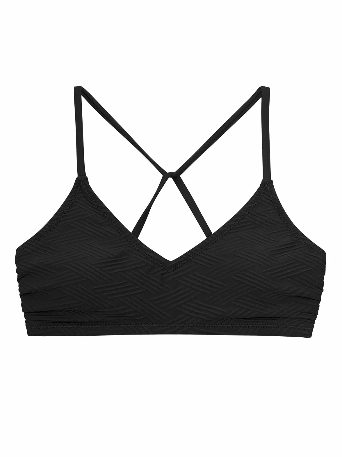 CUPSHE Góra bikini dla kobiet strój kąpielowy krzyżowe samoprzylepne ramiączka spaghetti dekolt w serek