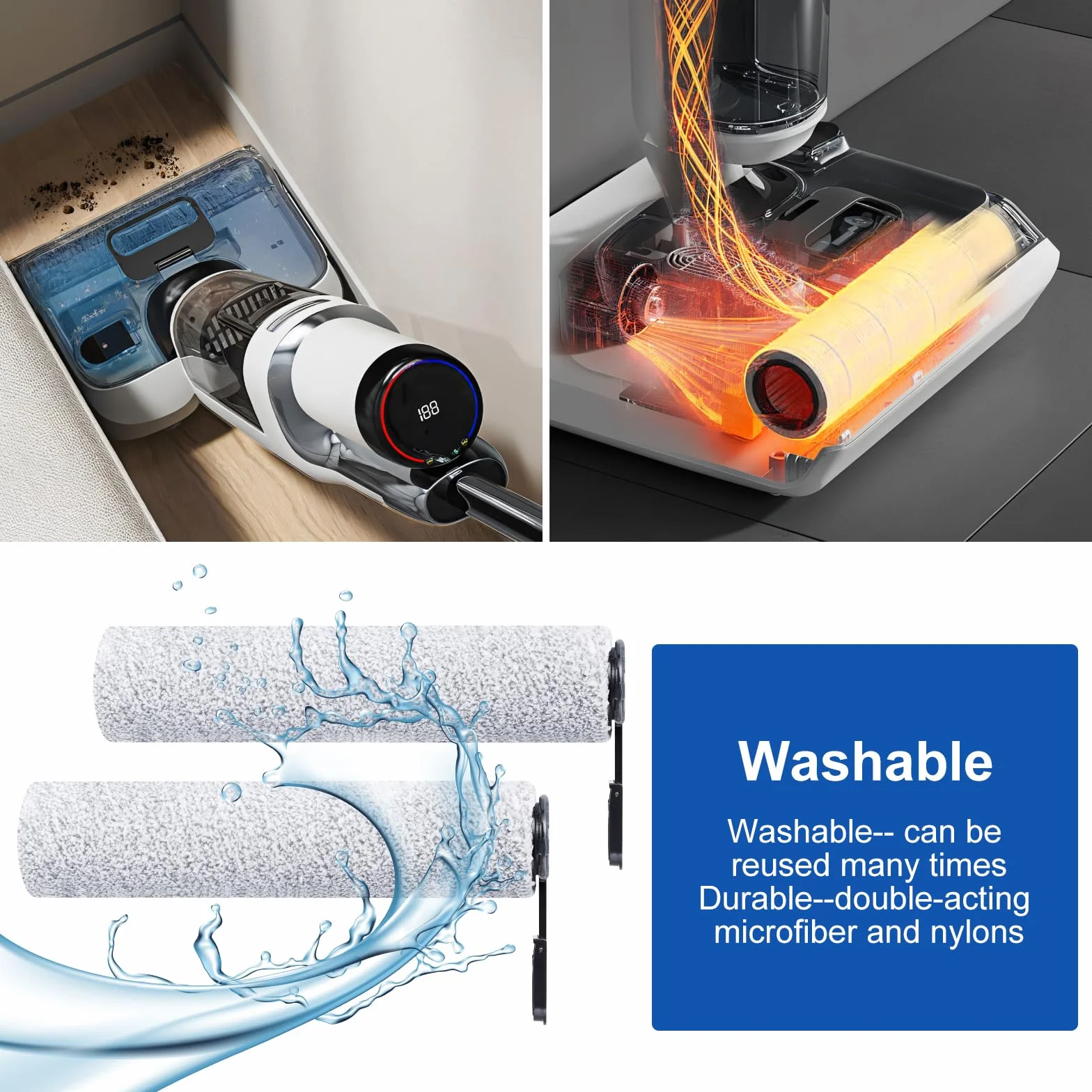 Zamiennicze filtry HEPA i szczotki do Tineco Floor One Stretch S6/S6 Stretch Lite/Switch S6 Stretch/S7 Stretch/S7 Stretch Steam/i6 Stretch/i5 Stretch