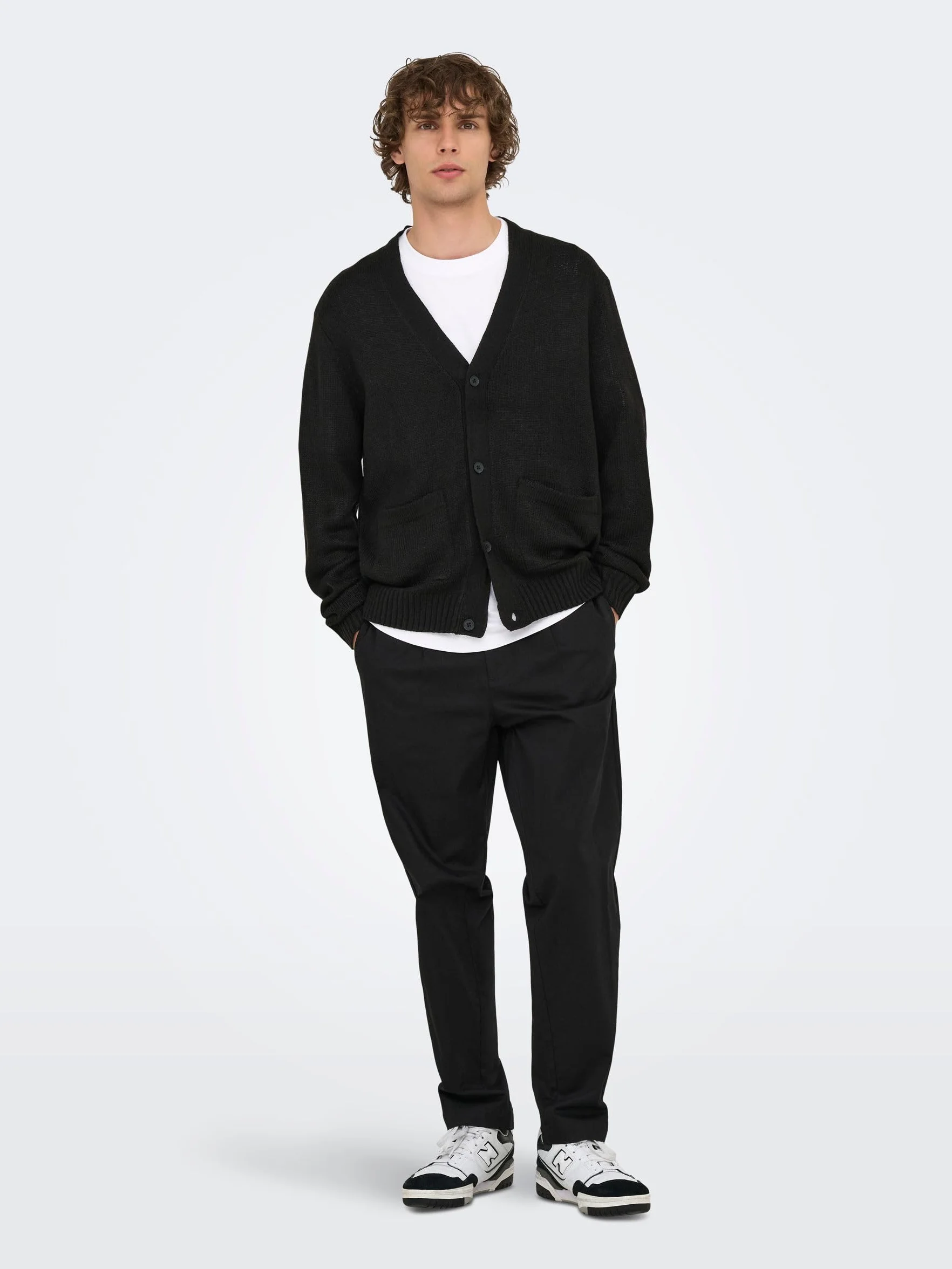 ONLY & SONS Onsmajor RLX Cardigan Knit, czarny, M