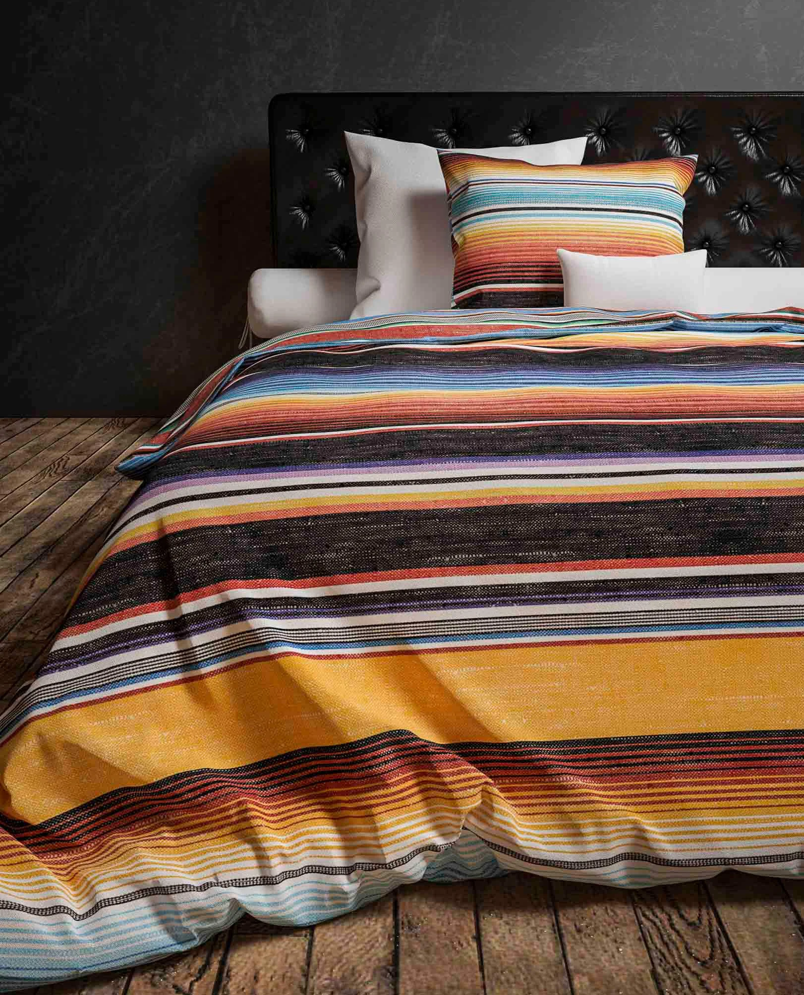 Heckett Lane Poszewka na kołdrę Serape, 100% bawełniana flanela, wielobarwna, 135 x 200 cm, 1,0 sztuk