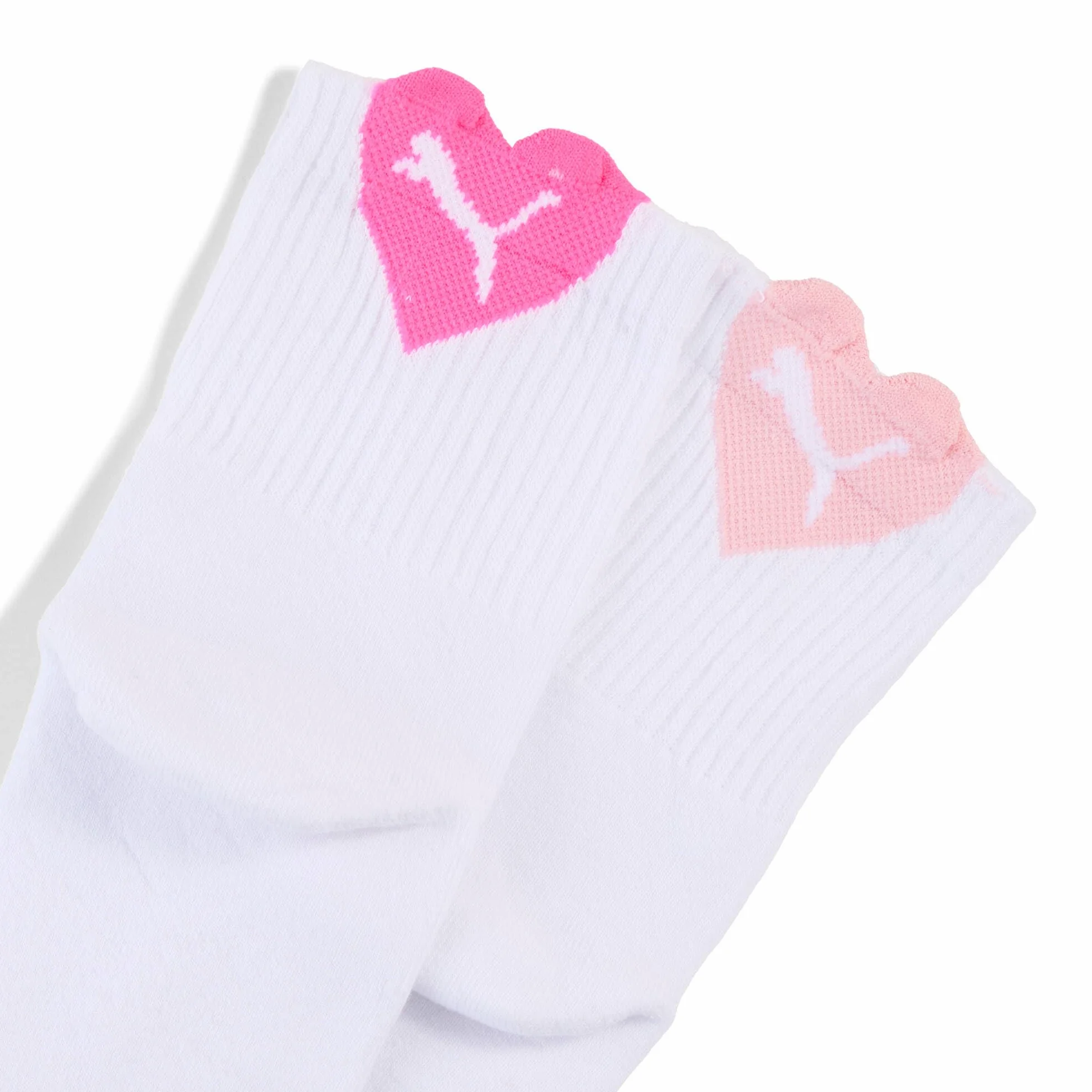 PUMA Women Heart Logo Crew Socks 2 szt, white/pink, 39-42 EU