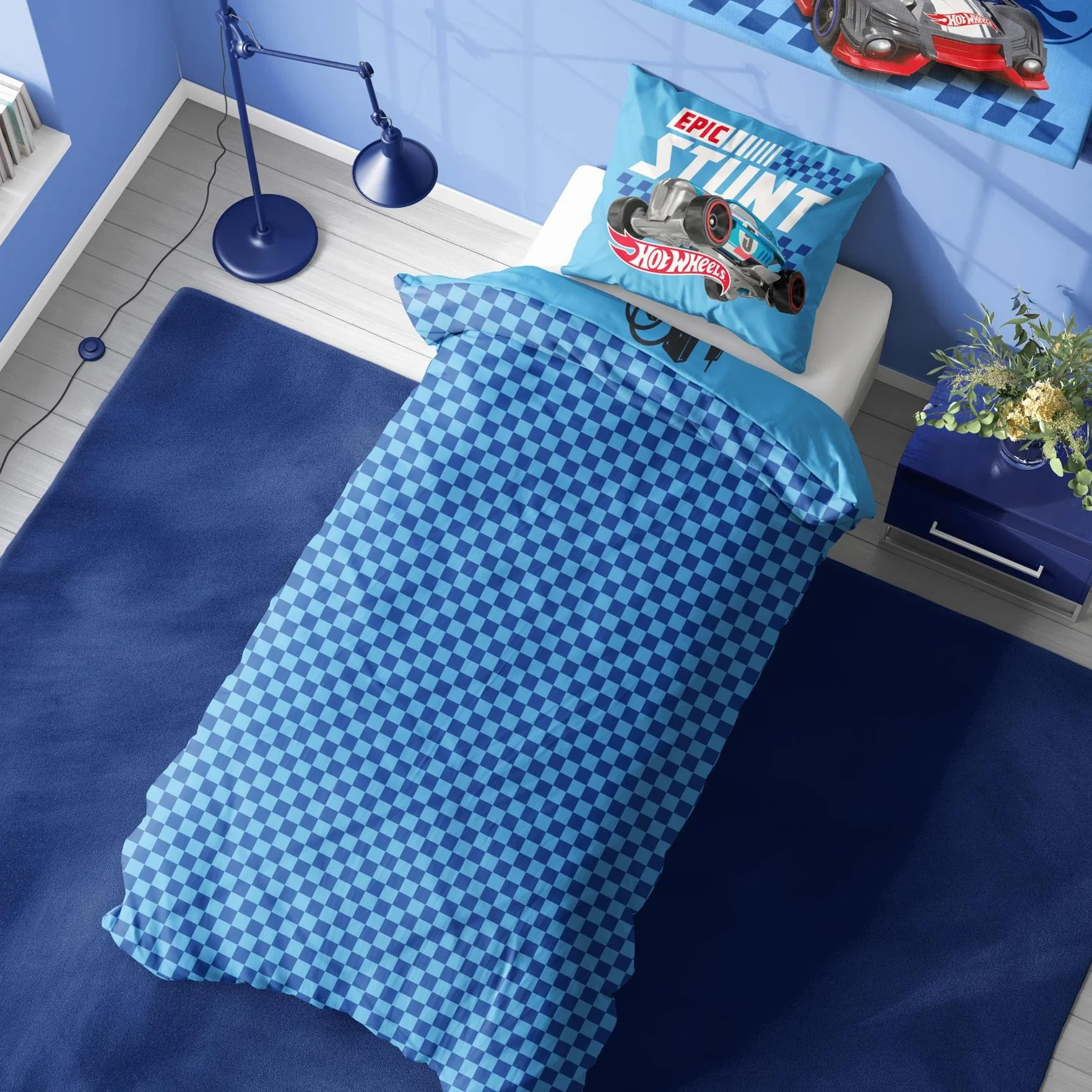 Hot Wheels 2 szt. poszewka na kołdrę dwustronny zestaw pościeli bawełna poliestrowa