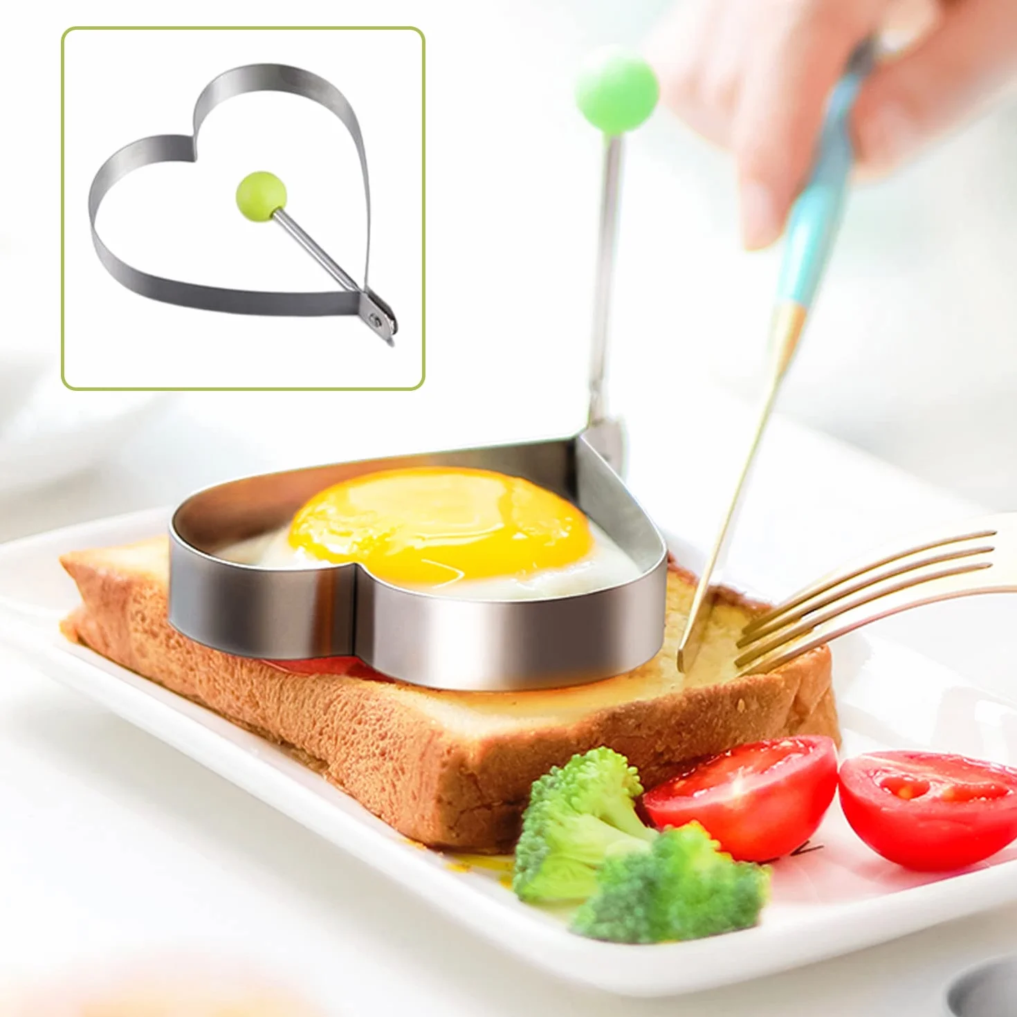 Forma do omletów ze stali nierdzewnej, nieprzywierająca, 6 sztuk z szczotką olejową