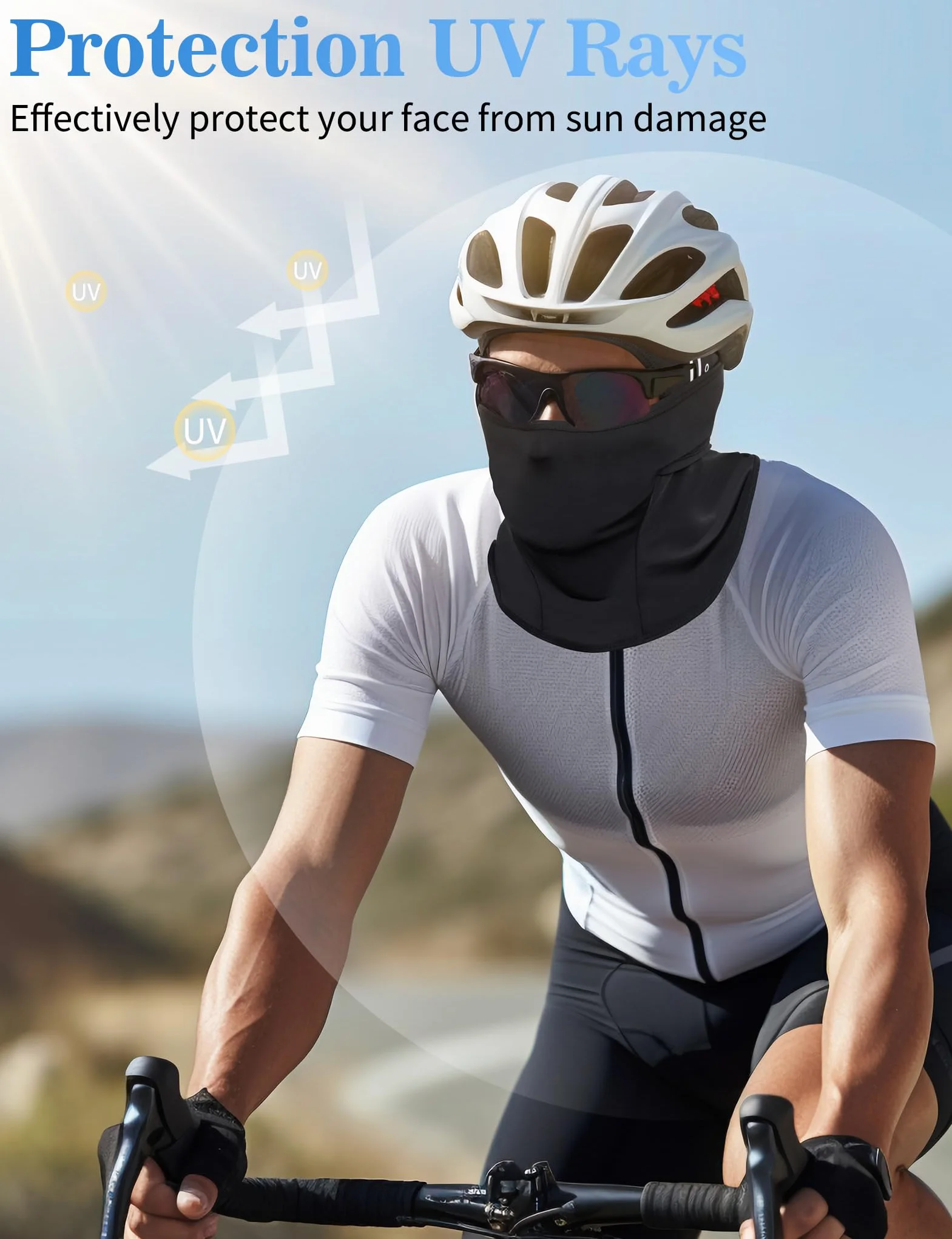 Becellen Kominiarka motocyklowa, czarna letnia podkładka pod kask, oddychająca, elastyczna czapka kolarska unisex wiatroszczelna kominiarka dla mężczyzn kobiet sporty na świeżym powietrzu, czarne,
