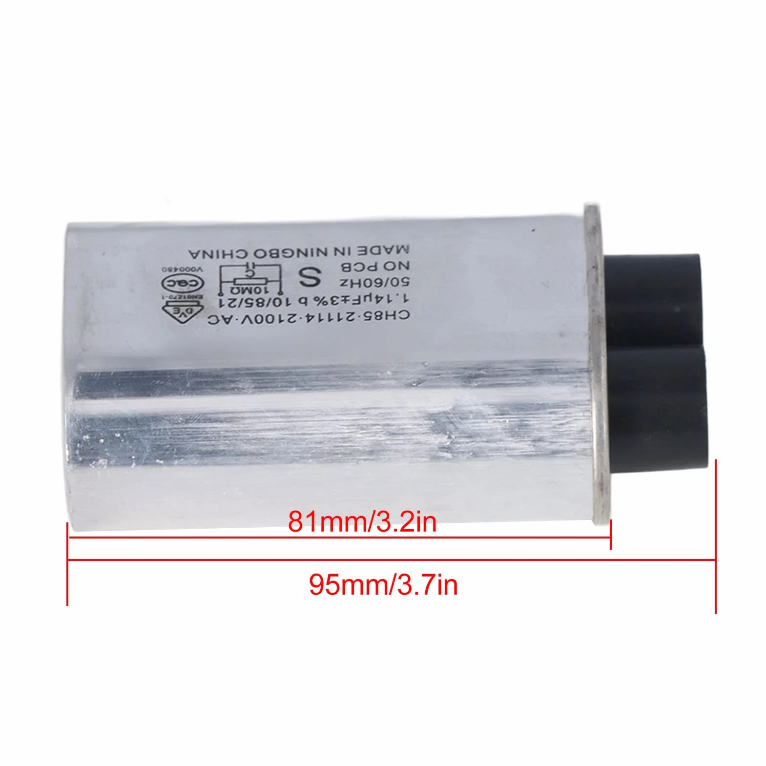 Uniwersalna Kuchenka Mikrofalowa 2100V Kondensator Mikrofalowy Wysokiego Napięcia Kondensator Mikrofalowy 1,14 UF Uniwersalny 4,8mm Mała Wkładka Kondensator Mikrofalowy Wymiana do Kuchenki
