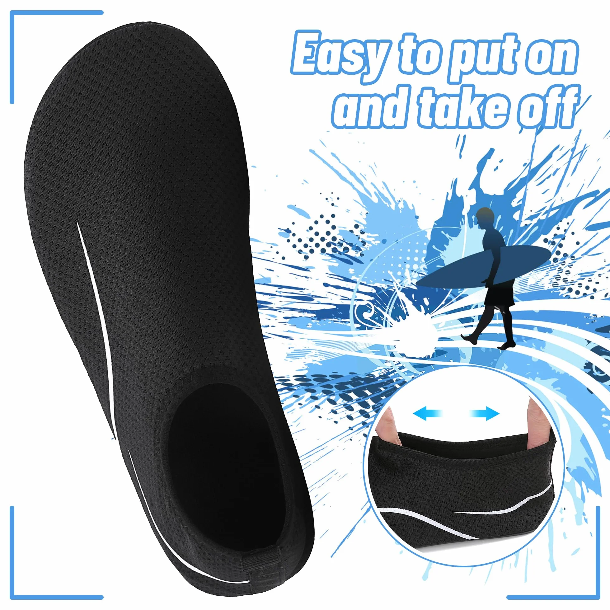 Buty do Wody Water Shoes Lekkie Buty do SportóW Wodnych Buty do PłYwania Buty PlażOwe Buty do Jogi Buty do Surfowania dla Kobiet I MężCzyzn. Czarny, 42EU