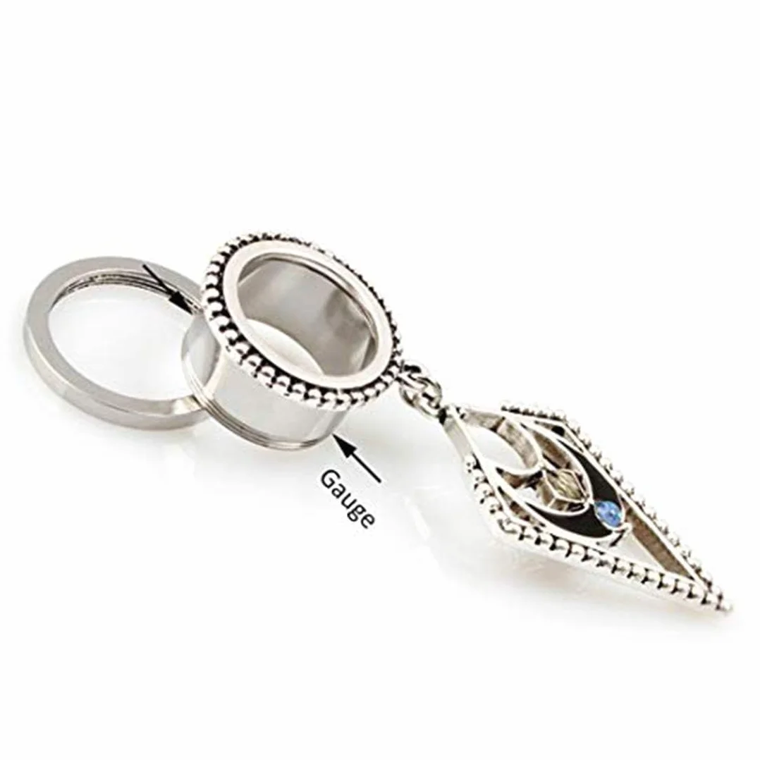 HuaCan tunele i zatyczki do uszu - 2 szt. tunele do ciała średnica stal nierdzewna podwójnie rozkloszowany wkręcany wisiorek styl boho ekspandery 6 mm-20 mm e Stal nierdzewna, colore: Gauge-12mm(1/2"), cod. UK-MX036-12mm-Pair