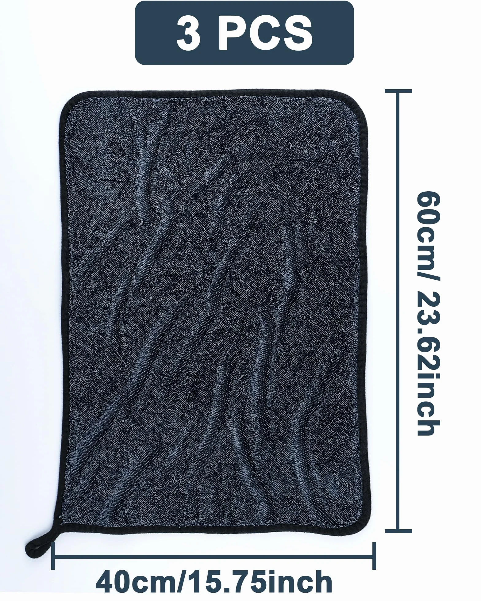 Ręcznik 60x40cm,3 Sztuki Ręcznik do Osuszania Auta o Wysokiej Chłonności,Ściereczki z Mikrofibry do Czyszczenia,Ściereczka Wielofunkcyjna do Samochodu,na Siłownię,do Szyb,twarzy,Domu i Kuchni