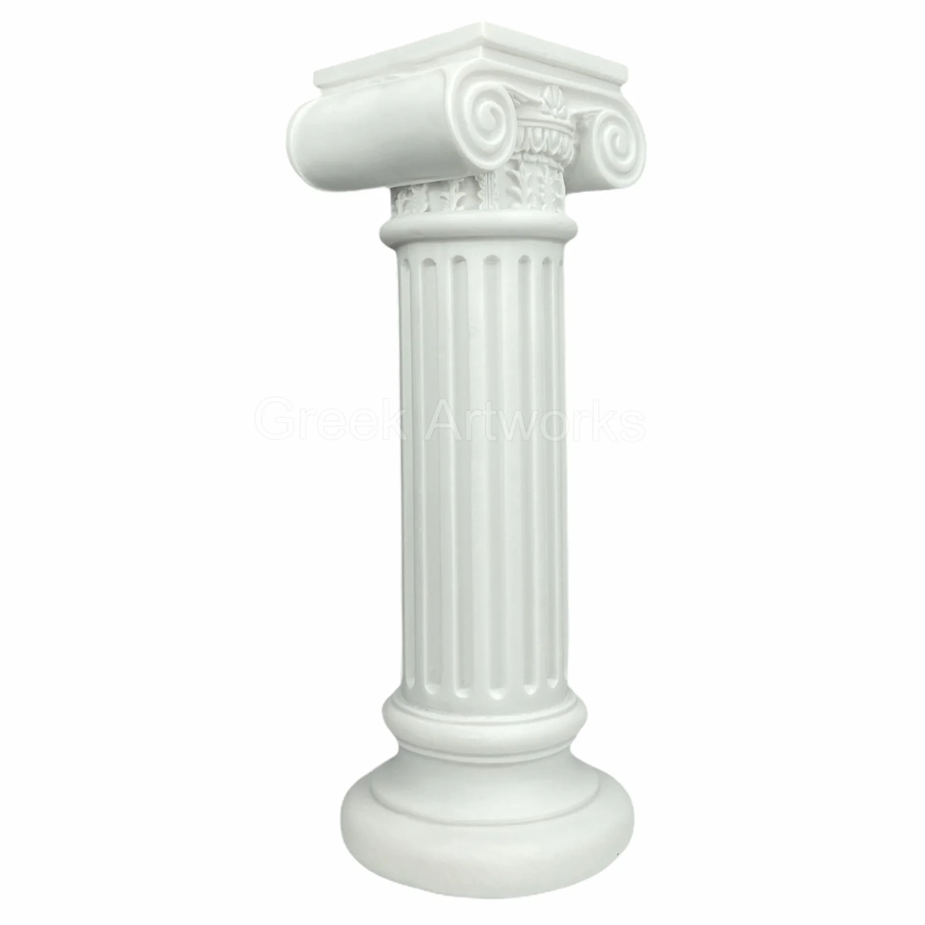 Ręcznie robiona kolumna jonowa grecka rzymska architektura rzeźba wystrój domu biały 39 cm