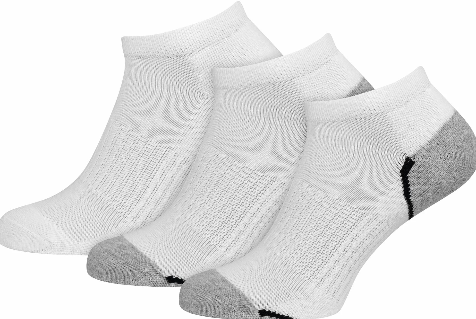 Tylko 3-pak sportowych sneakersów sportowych z oddychającej bawełny, krótkie skarpety sportowe z wyściełaną podeszwą dla mężczyzn, biały, 39-42 EU