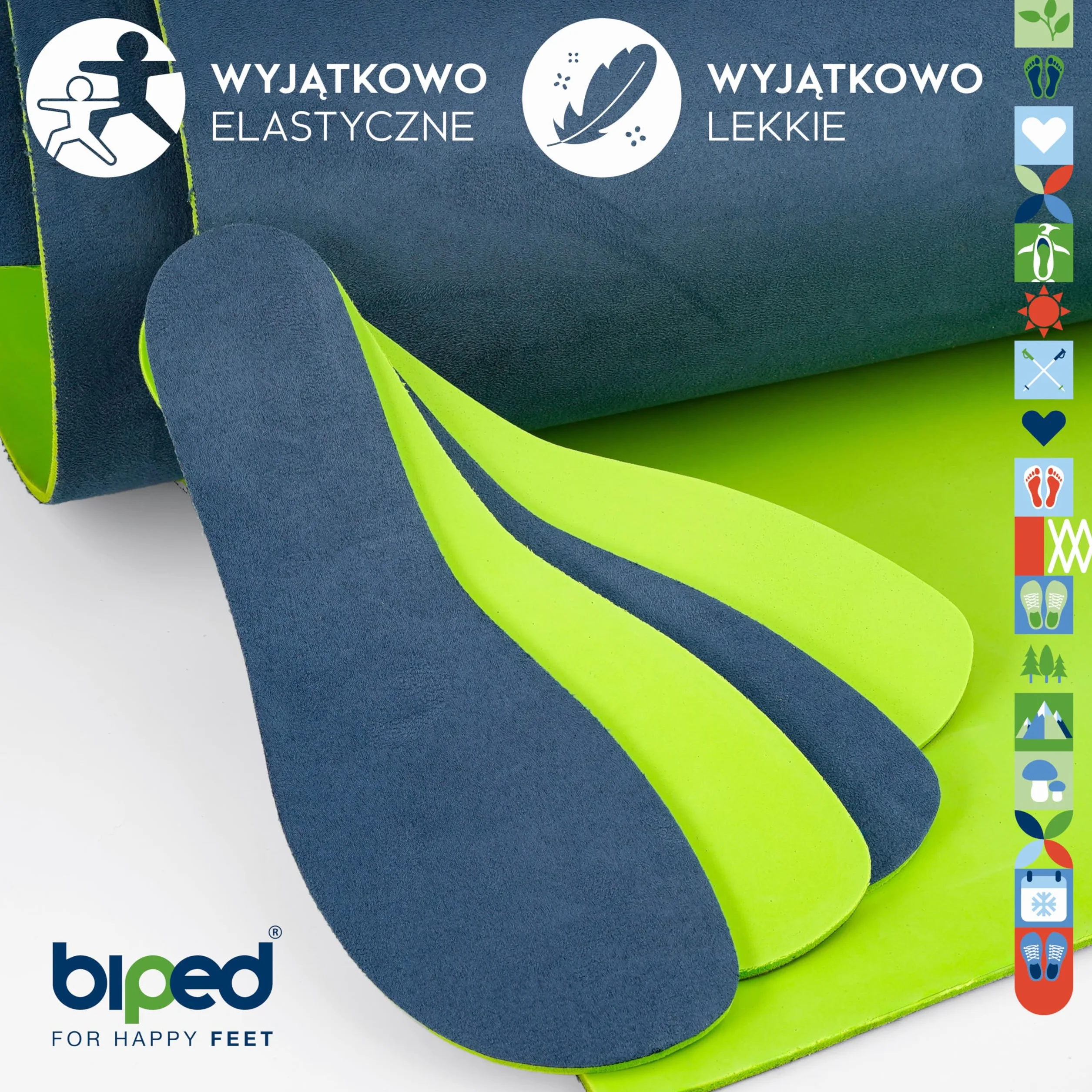 biped minimal sole ASTORGA - 2 pary wkładek do butów minimalistycznych i barefoot - aksamitnie miękkie wkładki z wysokiej jakości weluru - wkładki do butów barefoot dla dorosłych i dzieci(44)