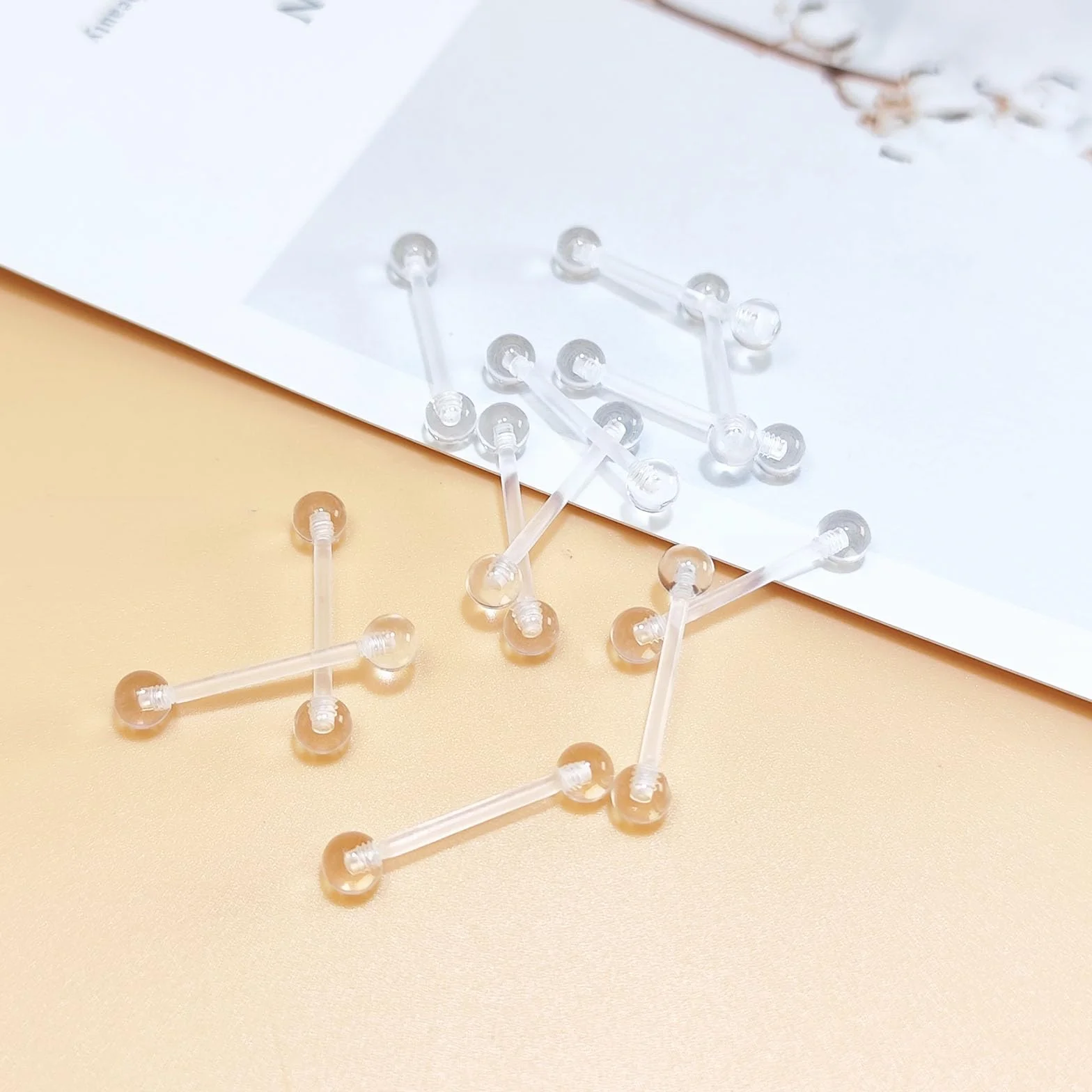 Plastikowe kolczyki do języka 16 mm piercing brodawki sutki barbell