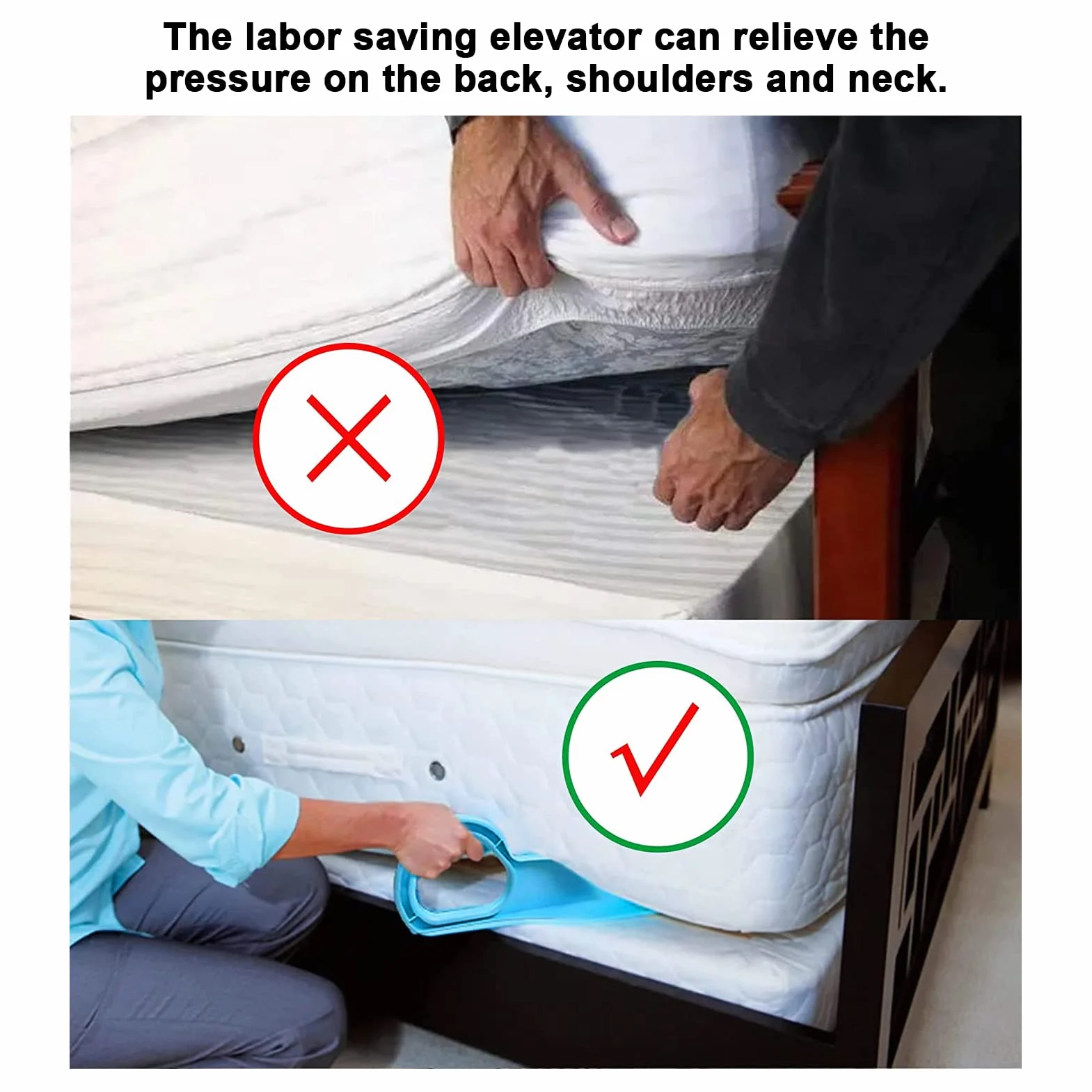 Mattress Lifter, Bed Sheet Detangler, Ergonomiczny Narzędzie do Tworzenia łóżek Podnośnik do Materacy Narzędzie do Wsuwania Prześcieradła dla Złagodzenia Bólu Pleców Artretyzm