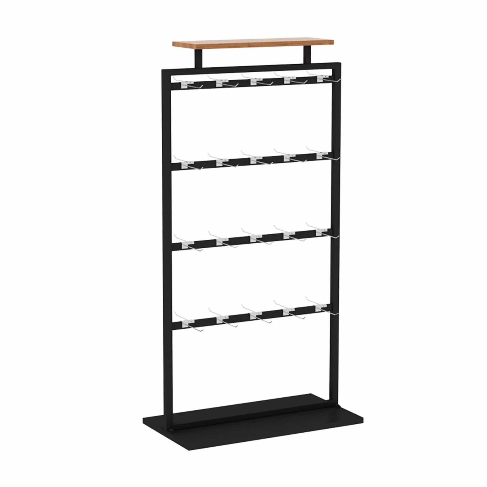 4-poziomowy metalowy stojak na skarpetki biżuteria kapelusze zabawki i s - czarny 145 x 65 x 40 cm idealny do sklepów detalicznych i rozwiązań do przechowywania w domu.