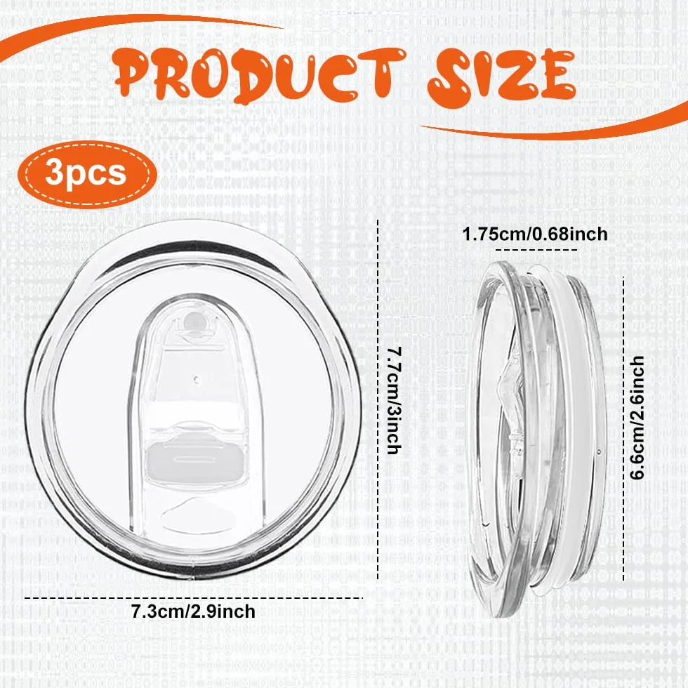 Zapasowe Pokrywki Do Kubka 590 ml - Podróżne, Plastikowe, Szczelne, Odporne Na Zachlapanie, Przezroczyste, Obcisłe, Wielokrotnego Użytku, Zamykane