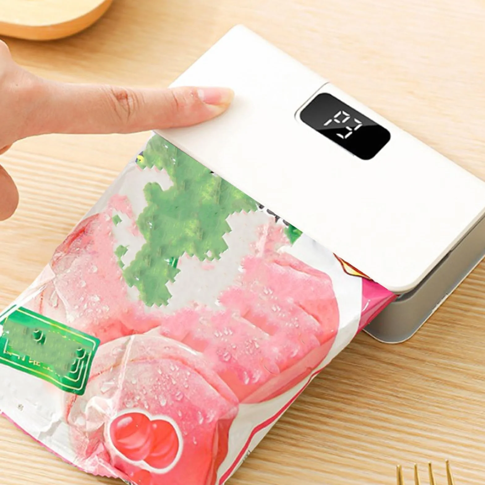 Mini Bag Sealer 2 in 1 Thermal Preservation Machine 6 Speed Temperature Control Magnetic Mount