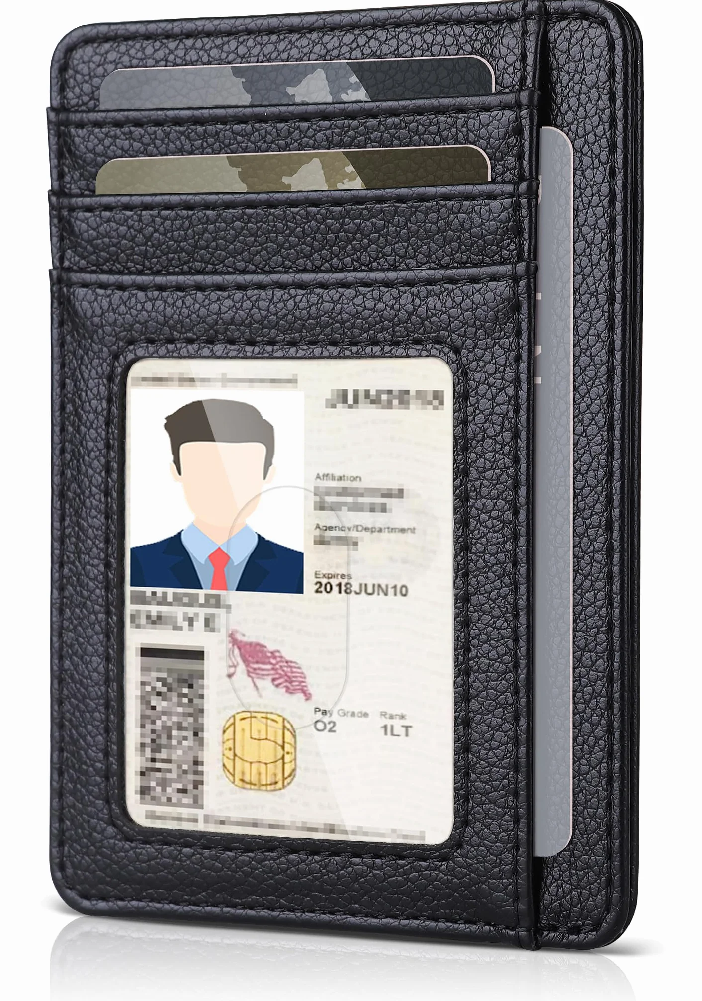 Teskyer Portfel na karty RFID Slim Czarny 11.7 x 8.1 x 1 cm