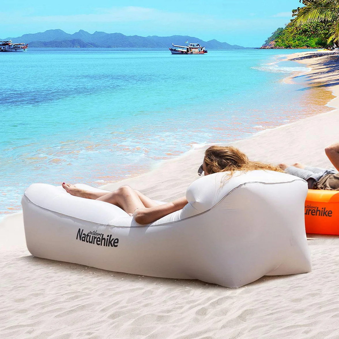 Naturehike Nadmuchiwany leżak Wodoodporna Sofa Powietrzna z Pakietem Przenośnym, Nadmuchiwana Sofa Leniwa Nadmuchiwana Sofa do Podróży, Pieszych Wycieczek Basenu i Plaży (Szary)
