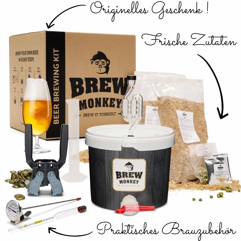 Brew Monkey Zestaw do warzenia piwa Tripel | kompletny zestaw 5 litrów piwa | 8,2% objętości | zestaw do warzenia piwa | prezent dla mężczyzn | prezenty dla mężczyzn