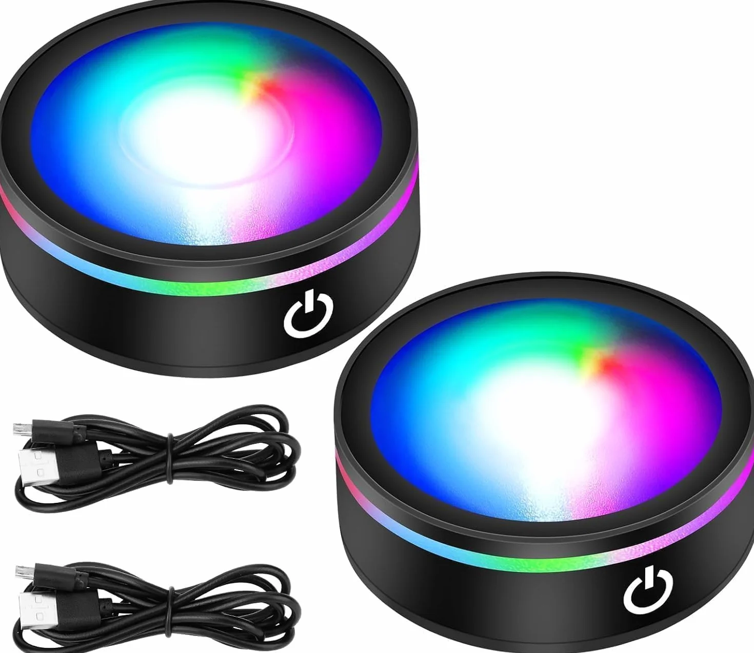 EEEKit Podstawka LED, Zestaw 2 Kolorowych Lamp, Stojak na Kryształy z Zmianą Kolorów do Szklanej 3D Sztuki
