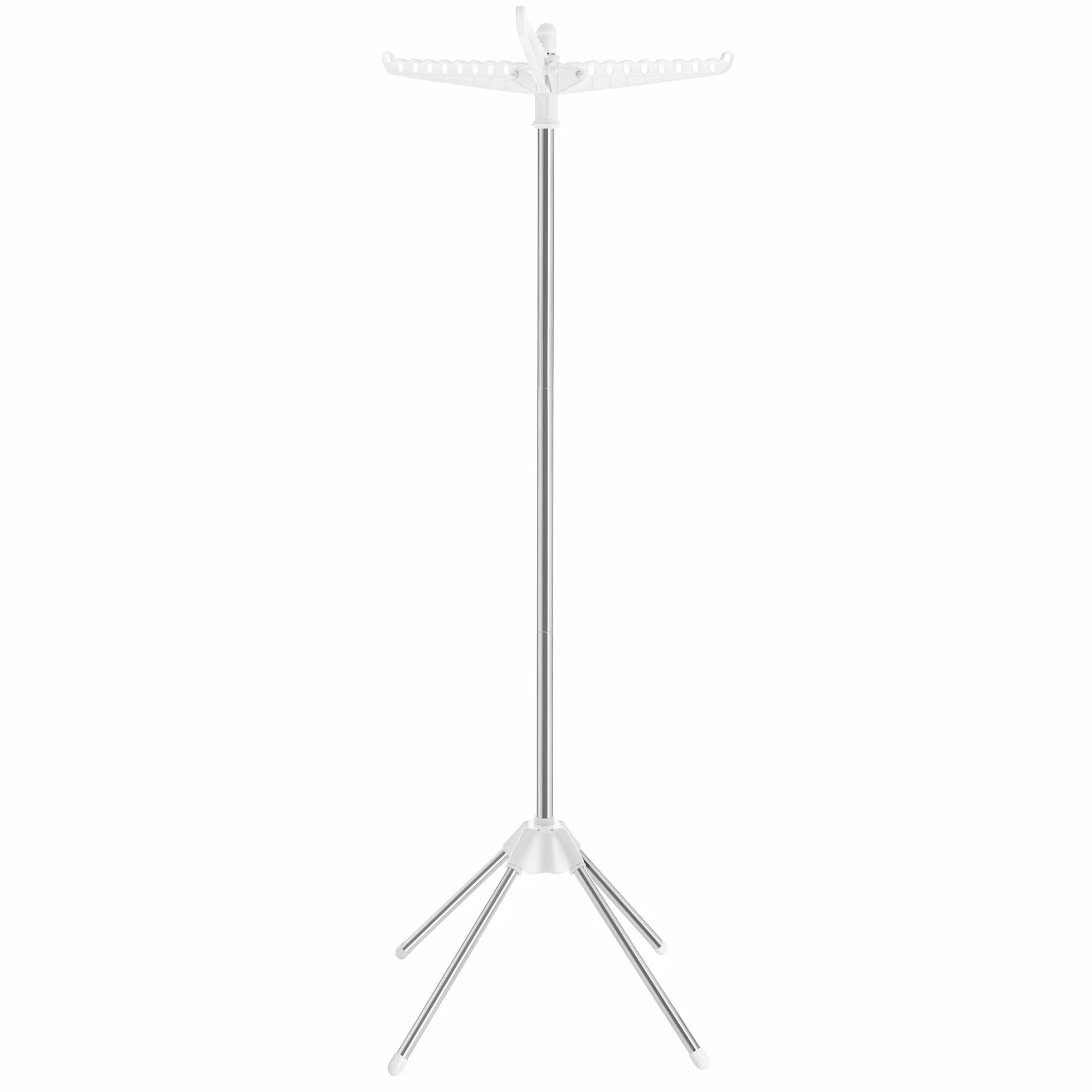 SONGMICS suszarka do ubrań stojąca 3 obrotowe ramiona 150 cm biało-srebrny LLR510W01