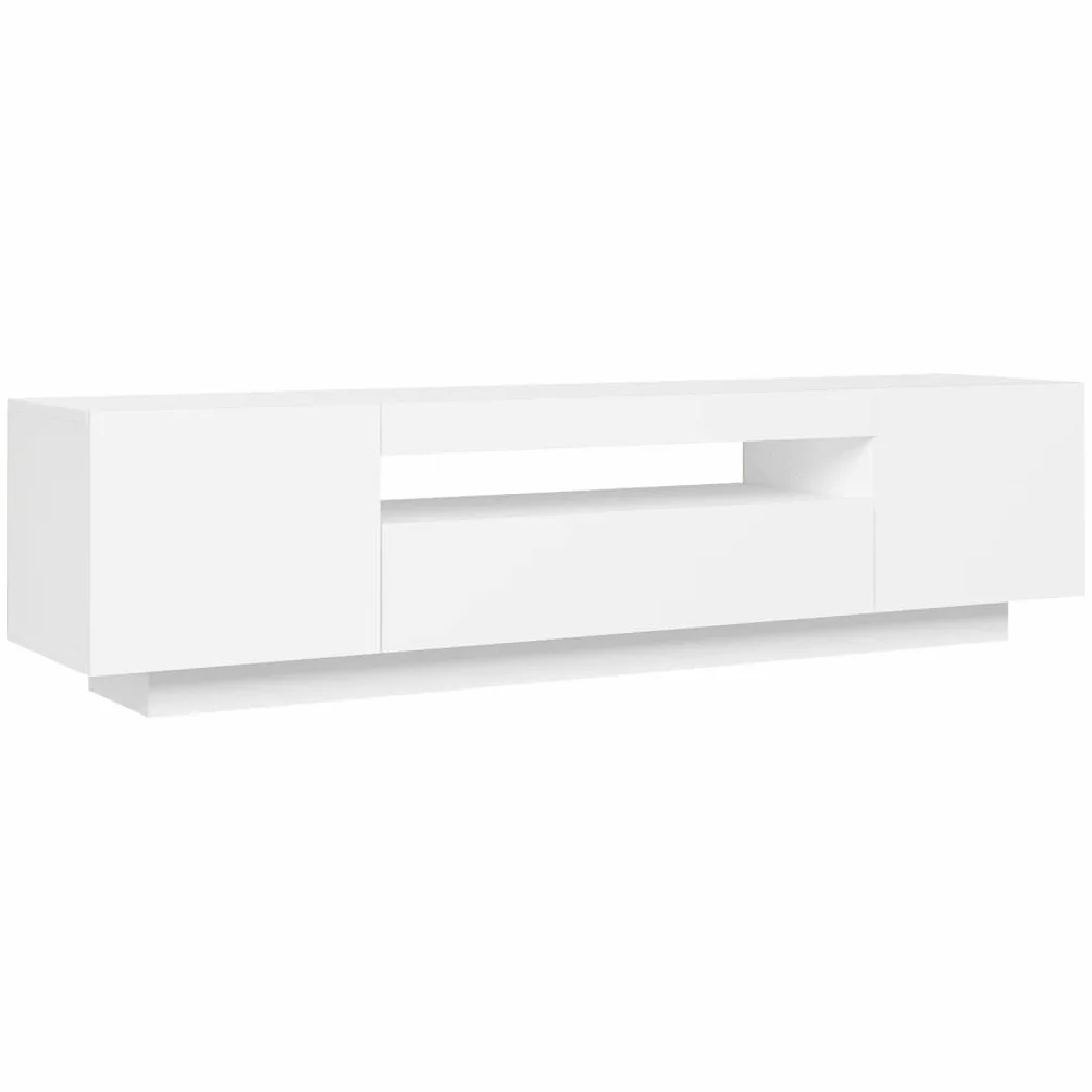 Szafka pod telewizor z oświetleniem LED, biała, 160 x 35 x 40 cm