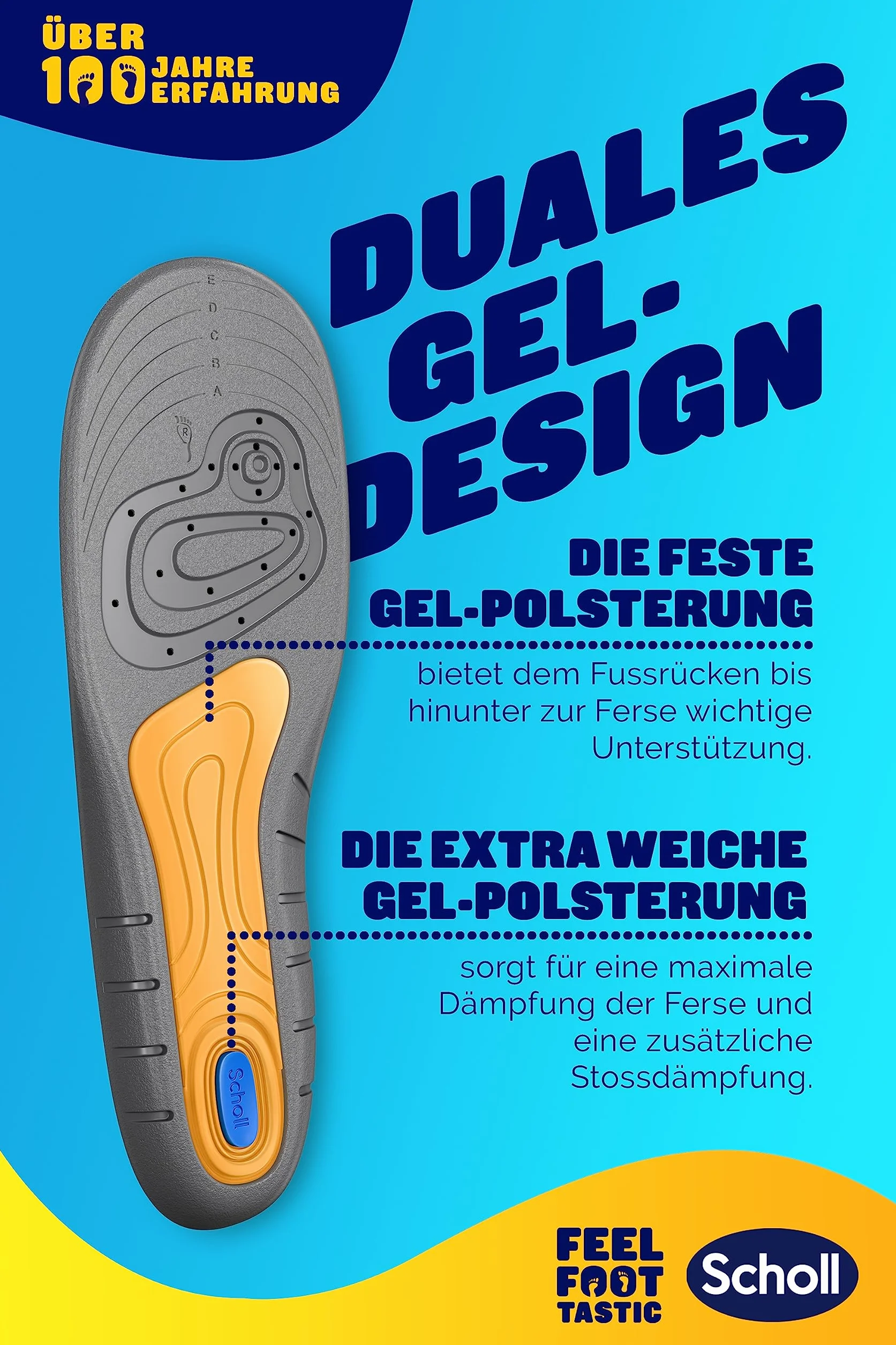 Scholl Gel Activ Work Wkładki do Butów, Pomarańczowy, 40-46.5 EU