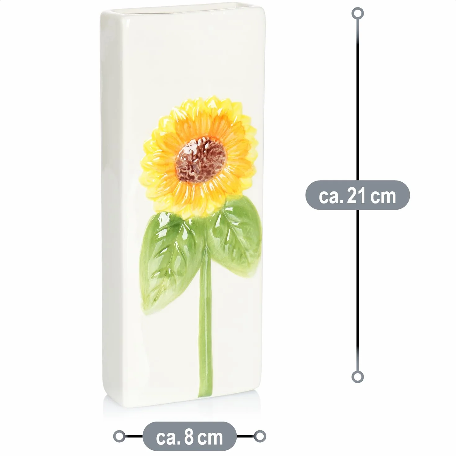 COM-FOUR® Nawilżacz Powietrza Ceramiczny Parownik Grzejnikowy z Hakiem 3 Sztuki Biały Tulipan Słonecznik Stokrotka