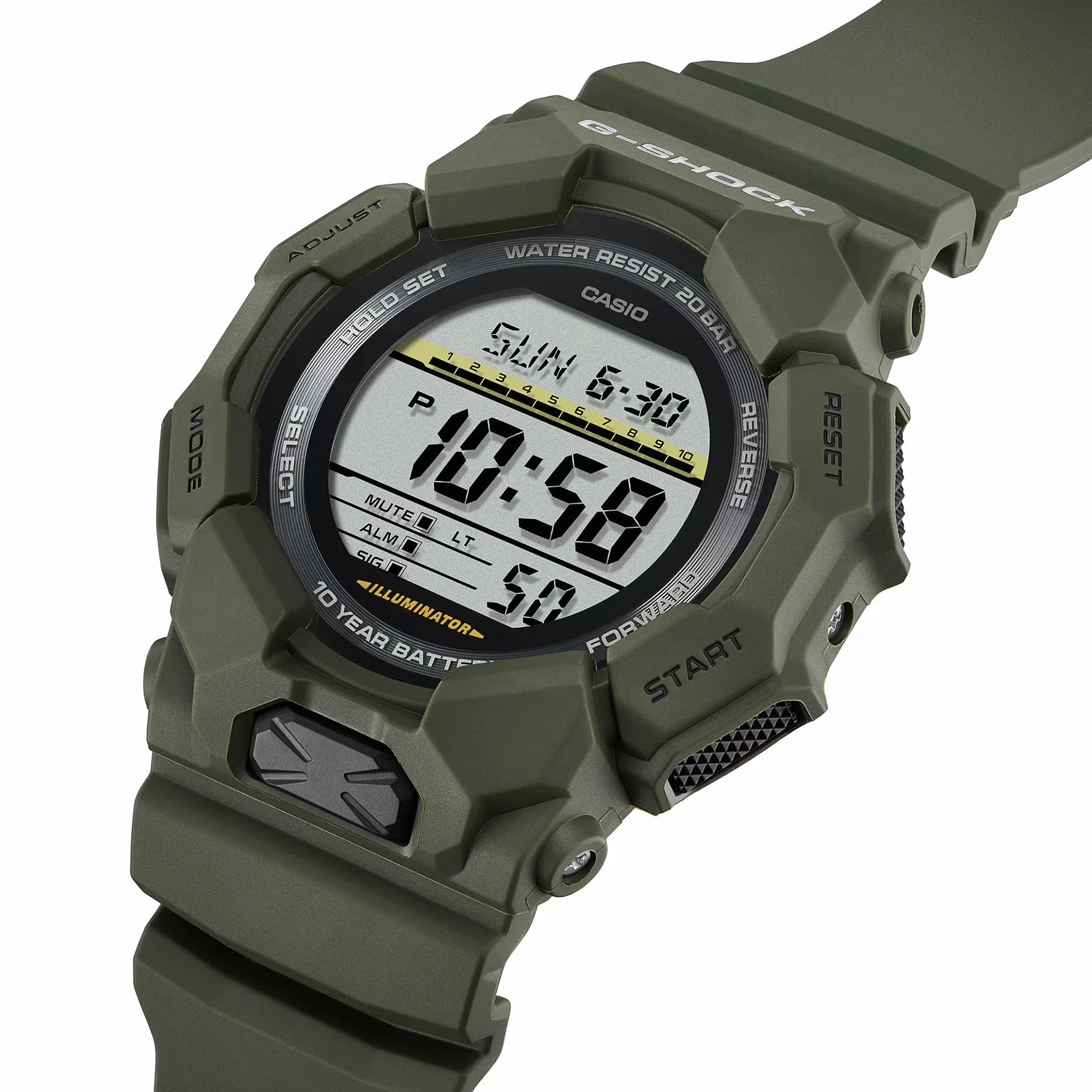 Casio Mieszany analogowy zegarek kwarcowy z paskiem GD-010-3ER, zielony, pasek, Zielony, pasek