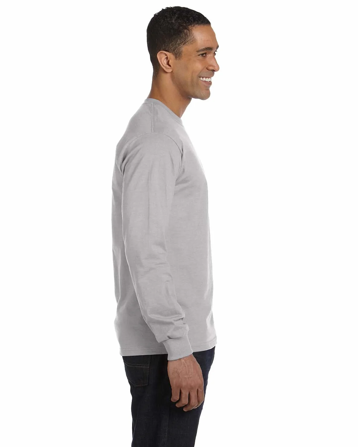 Hanes Koszula Mężczyźni Essentials Long-sleeve T-shirt, Crewneck Cotton T-shirts for Men, 2-pack (2 w zestawie)