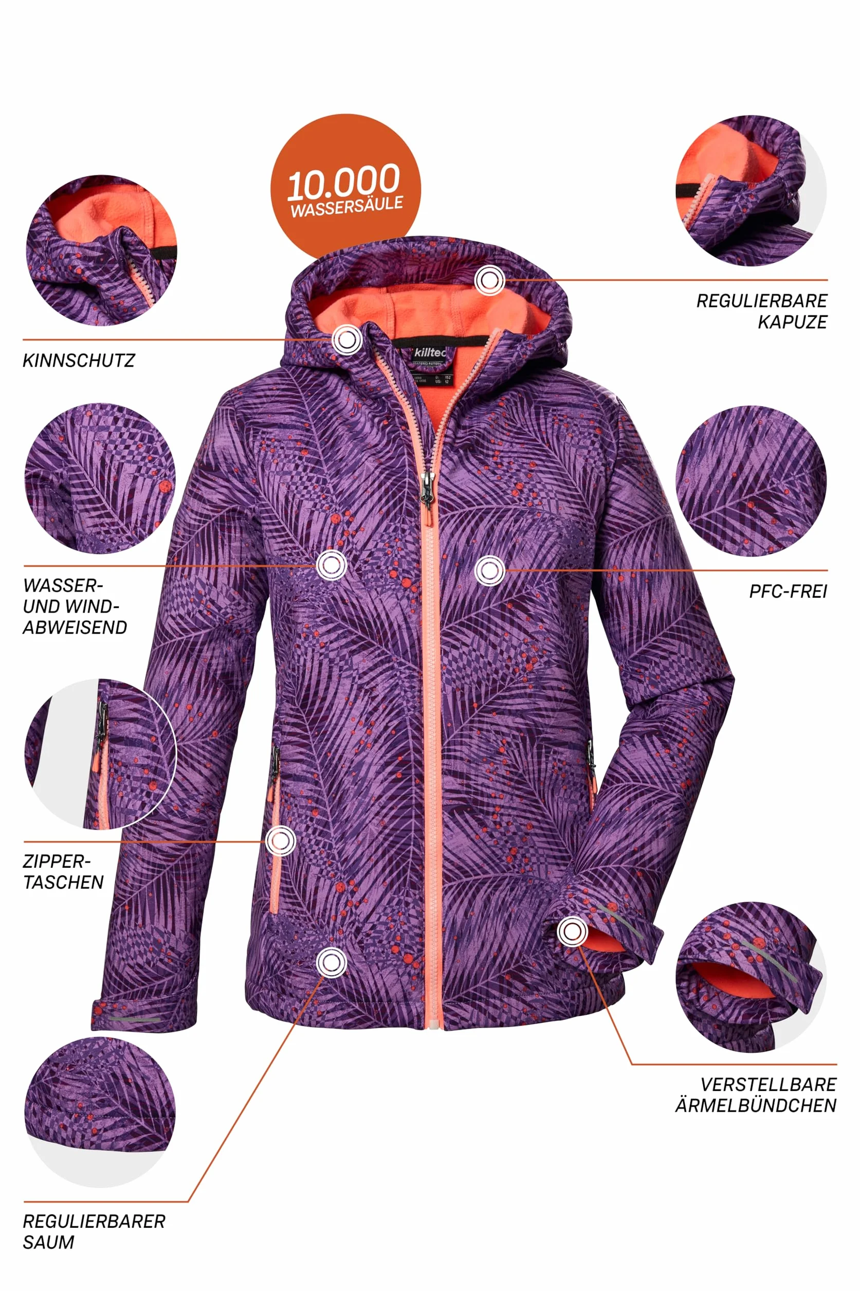 Killtec Kurtka typu softshell/kurtka outdoorowa z kapturem Girl´s Kos 346 Grls Sftshll Jckt