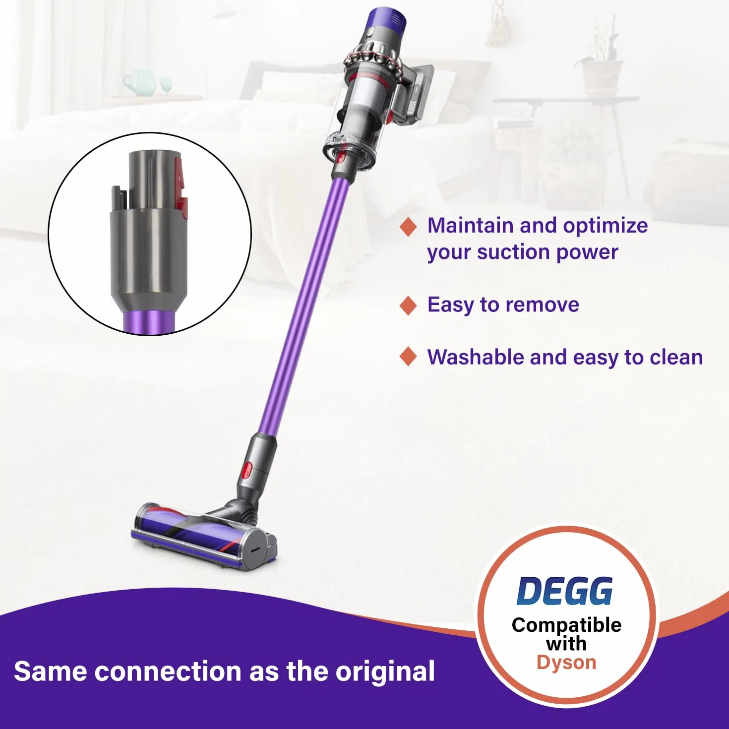 Rura Teleskopowa 32 mm do Dyson V7 V8 V10 V11 V15 Fioletowa - Części Zamienne