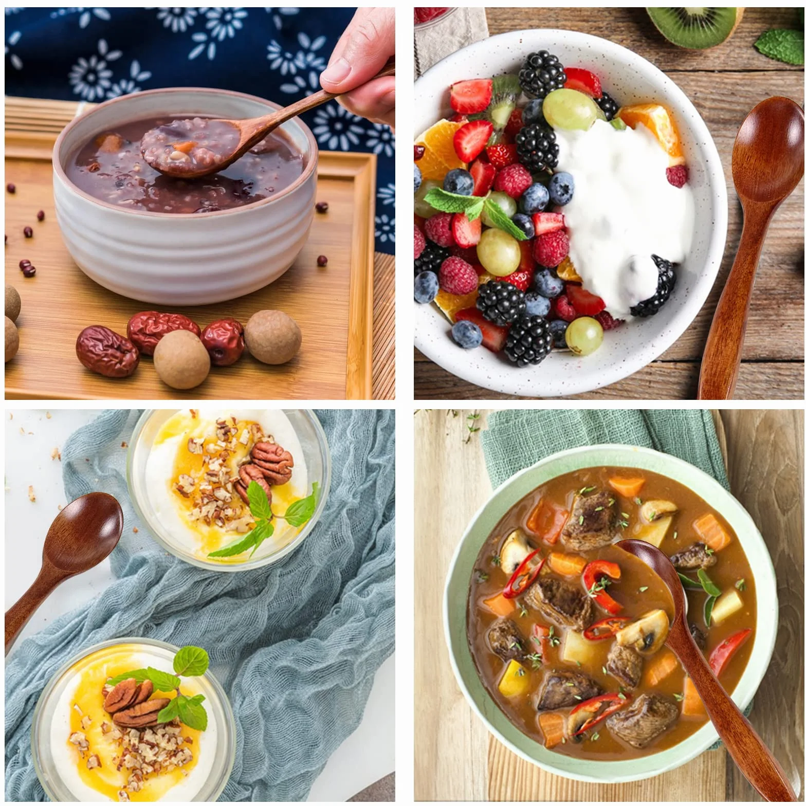 Drewniana łyżka do miodu 3 szt. naturalna zastawa stołowa akcesoria kuchenne