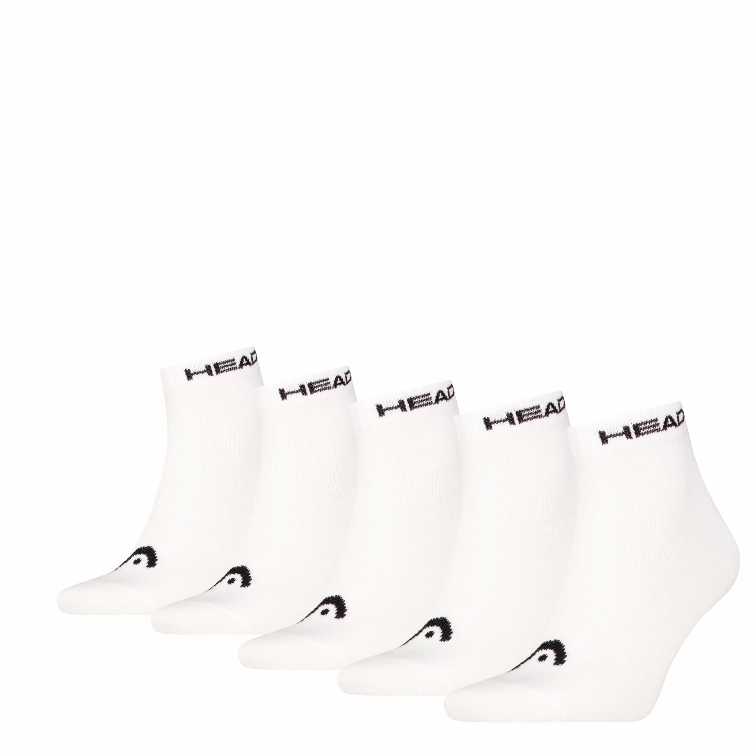 HEAD Unisex All Sports Quarter (zestaw 5 sztuk), biały, 35-38 EU