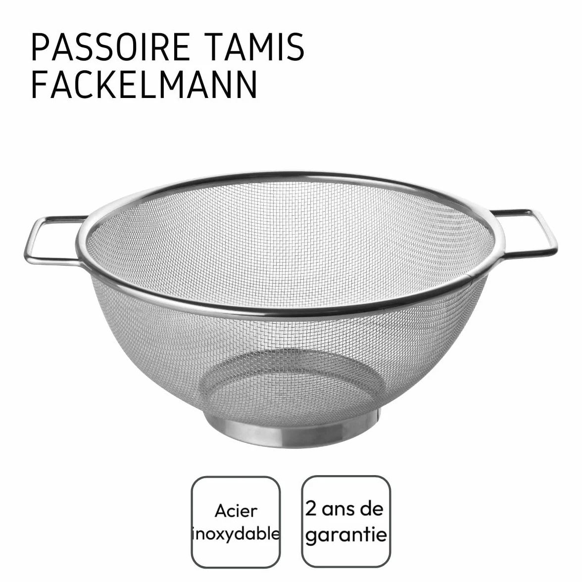 Fackelmann Sitko Ø 26 Cm Ze Stali Nierdzewnej Cedzak 2 Uchwyty Srebrny