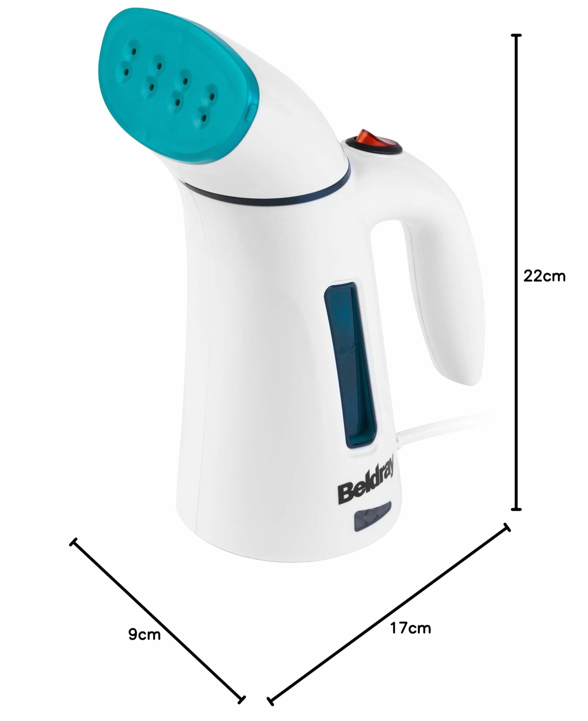 Beldray BEL0725TQ-VDE Przenośna Parownica Do Ubrań, 600 W, Turquoise