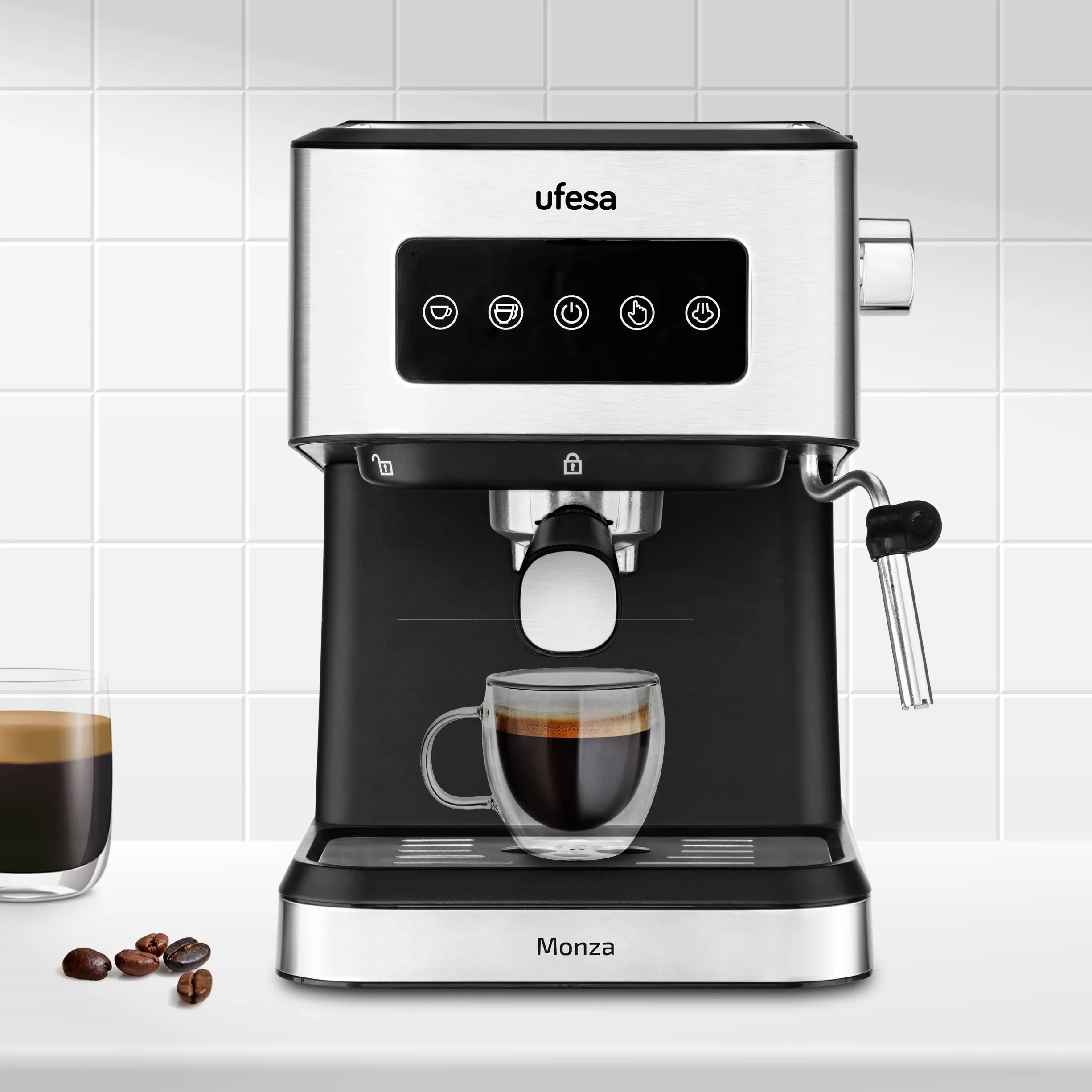 Ufesa Monza ekspres do kawy espresso 20 bar 1050 W cyfrowy panel dotykowy