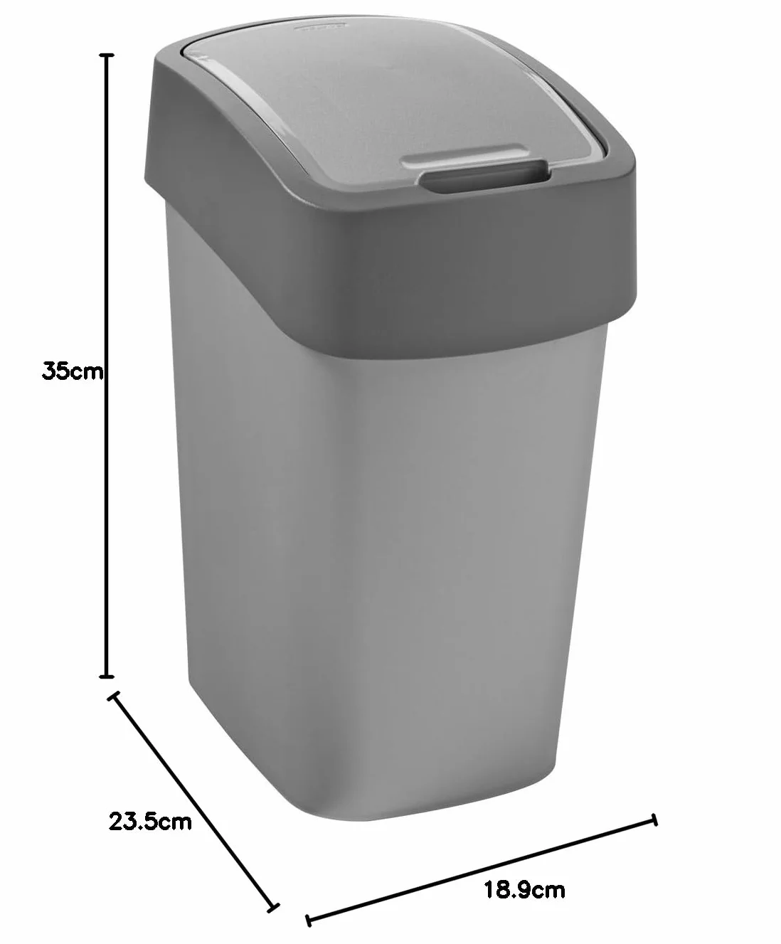 Curver Flip Bin Kosz Na Śmieci 10 l Srebrny Ciemnoszary